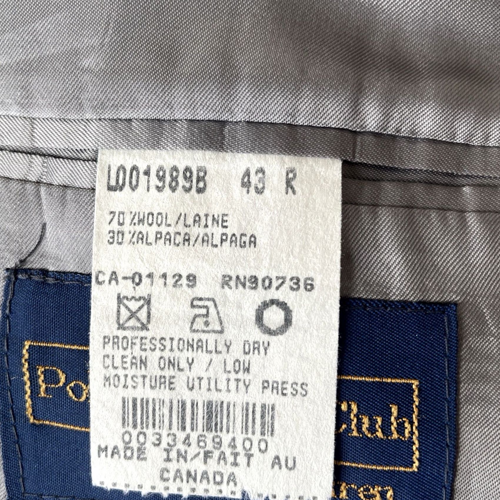 Ralph Lauren VINTAGE Polo University Club Ralph Lauren Blazer Mens 43R Tweed Black/White Two Button Notch Lapel Speckled University/USA 90s Mens Size US XL / EU 56 / 4 - 4 Thumbnail