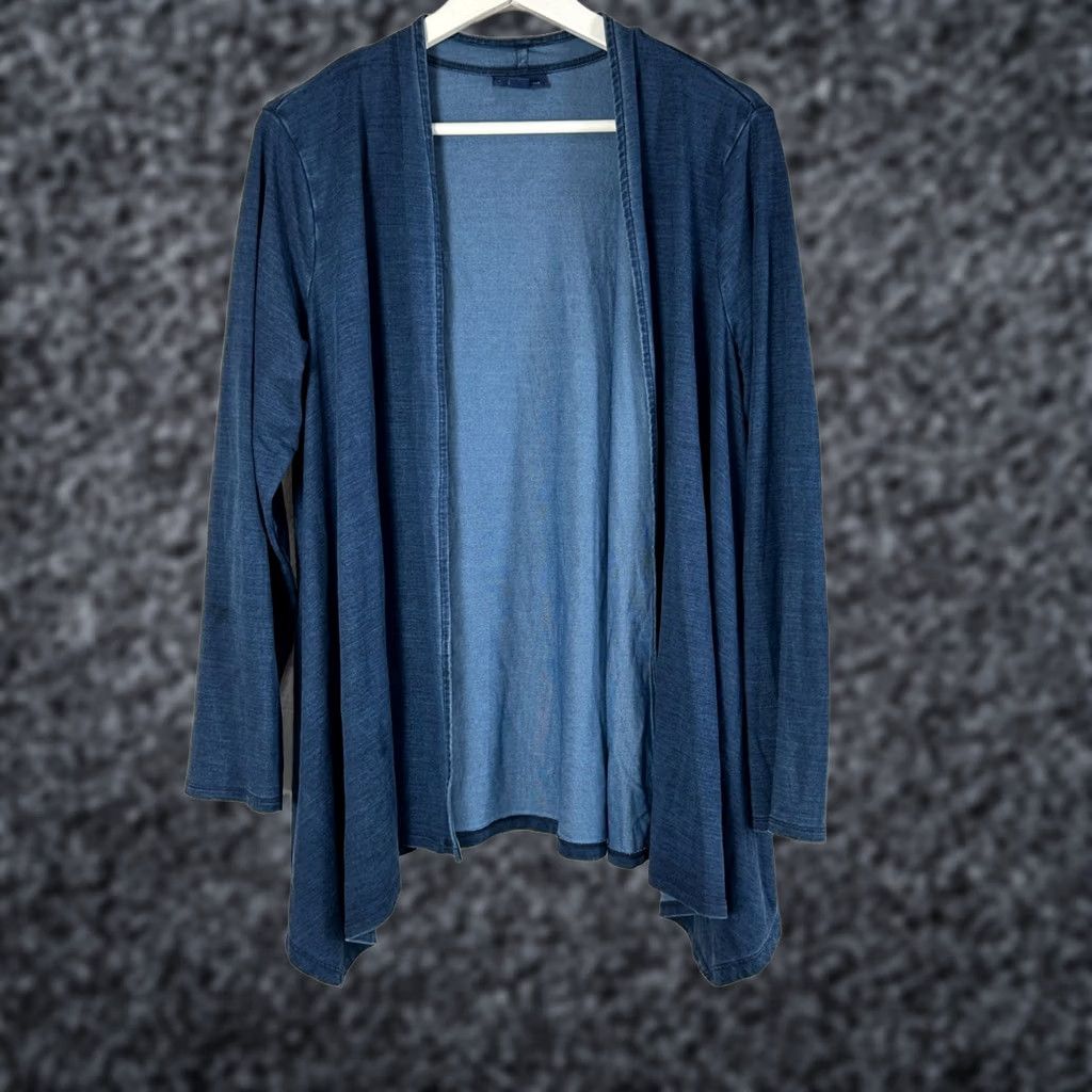 J. Jill J. Jill Pure Jill Indigo Blue Open Front Cardigan Lightweight Petite Medium PM Womens Cardigan Indigo Open Front Lightweight Petite Medium PM Size M / US 6-8 / IT 42-44 - 1 Thumbnail