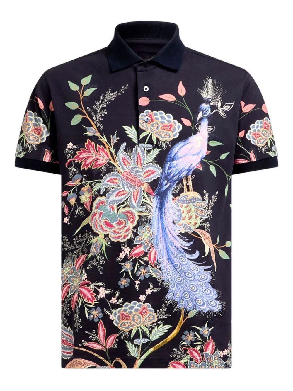 Other Flowers & Peacock Polo Shirt – Bold Graphic Print Size US M / EU 48-50 / 2 - 2 Thumbnail