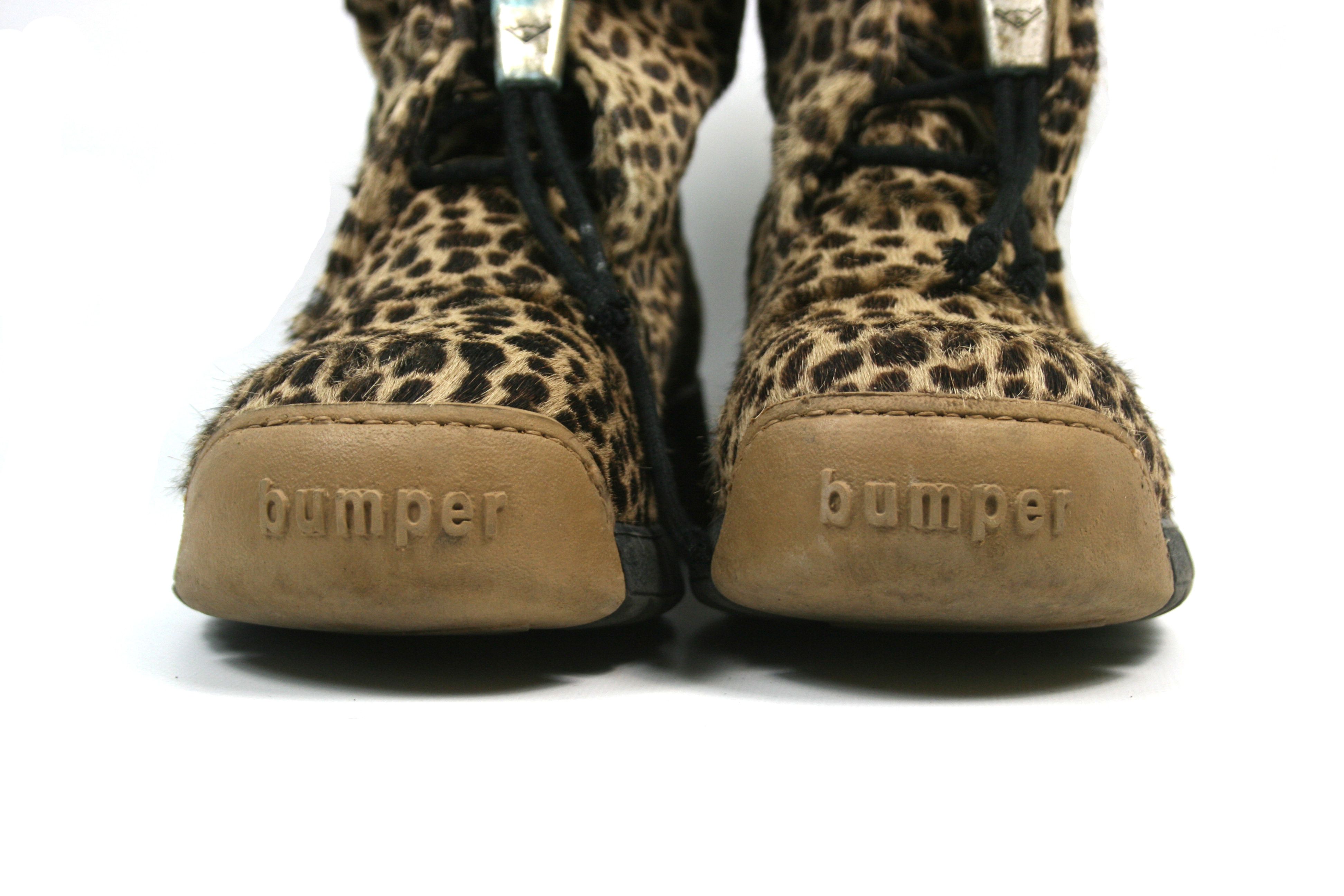 Japanese Brand Bumper Y2K Pony Hair Leopard Fur Boots Vintage Size US 10 / IT 40 - 4 Thumbnail