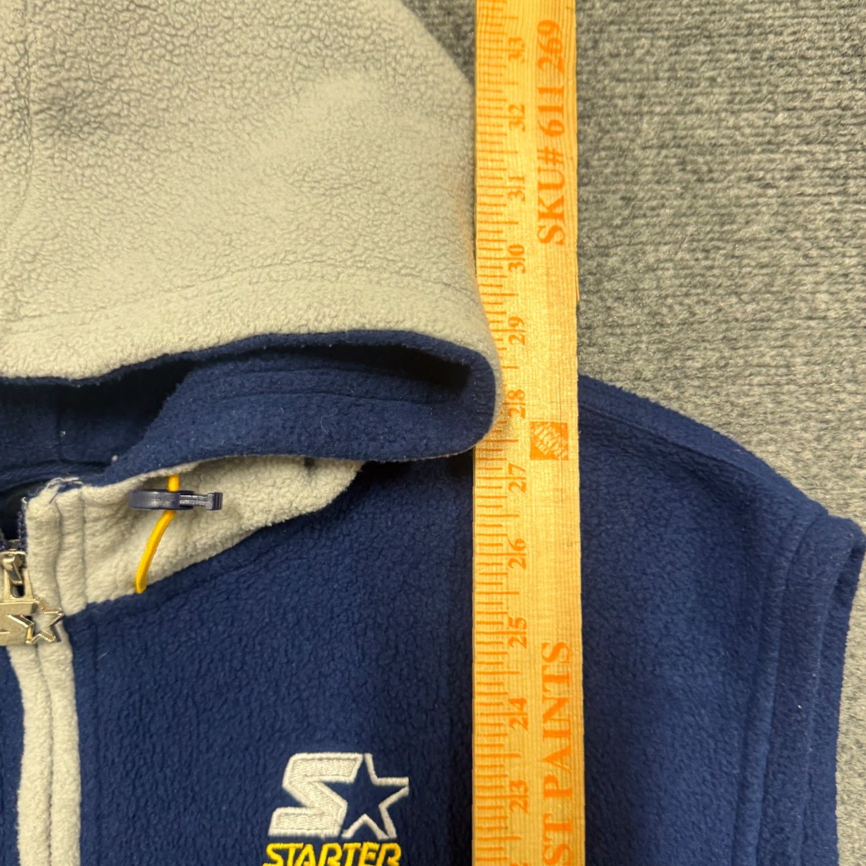 Starter VTG Starter Vest Mens XL Blue 90s Hooded Fullzip Jacket Gray Y2K Cotton Windbreaker Polyester Shirt? Size US XL / EU 56 / 4 - 3 Thumbnail