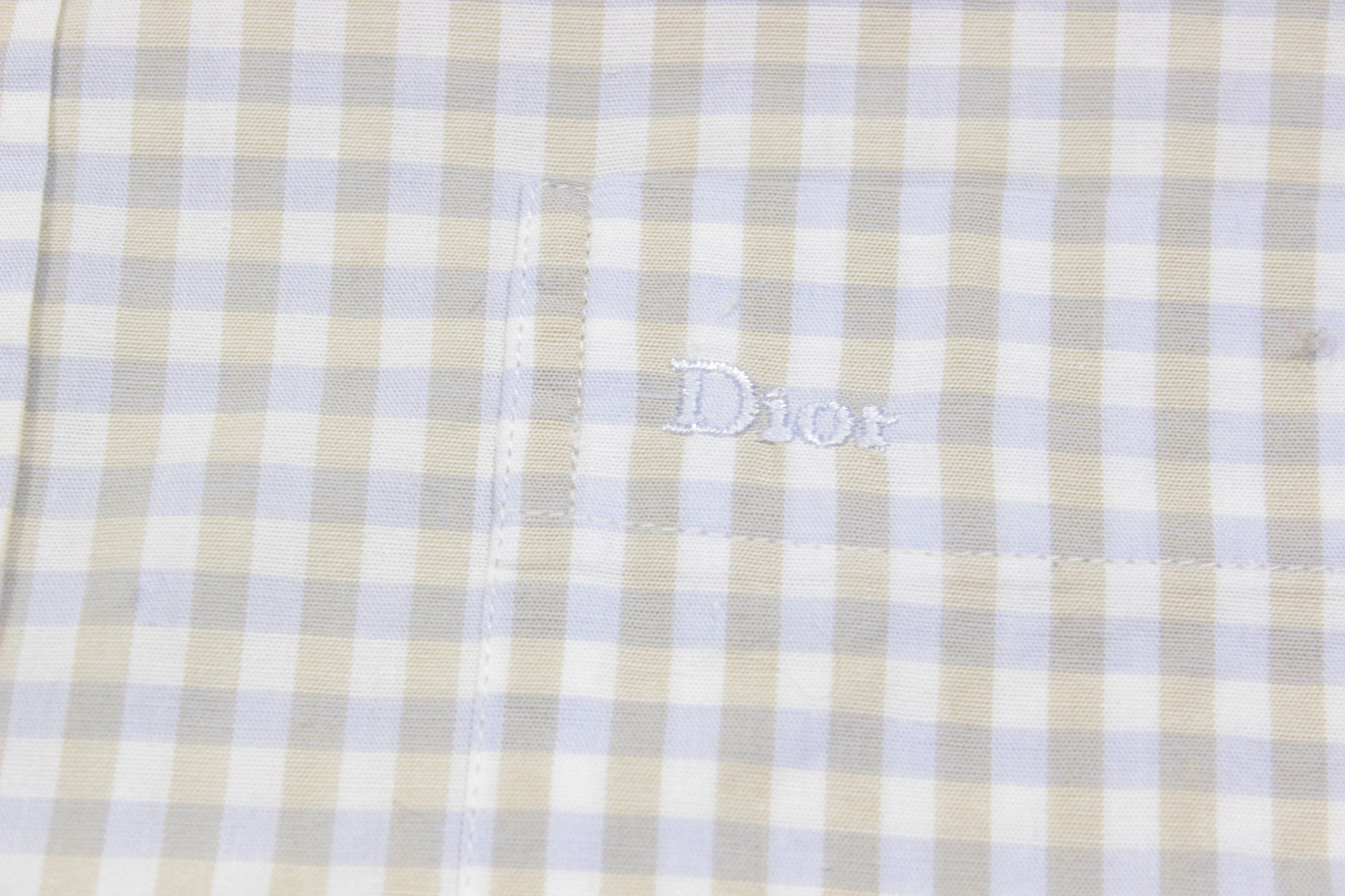 Dior 90S Logo Plaid Shortsleeve Shirt Vintage Size US XL / EU 56 / 4 - 4 Thumbnail