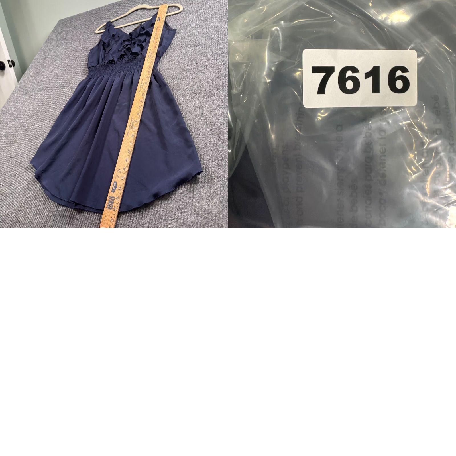 Vintage THML Boho Cottagecore Ruffle Dress Womens Medium Navy Smocked Mini Size M / US 6-8 / IT 42-44 - 8 Thumbnail
