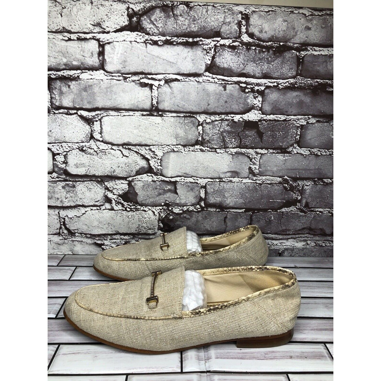 Sam Edelman Sam Edelman Lior Beige Leather Horsebit Almond Toe Slip On F Size US 9 / IT 39 - 9 Thumbnail