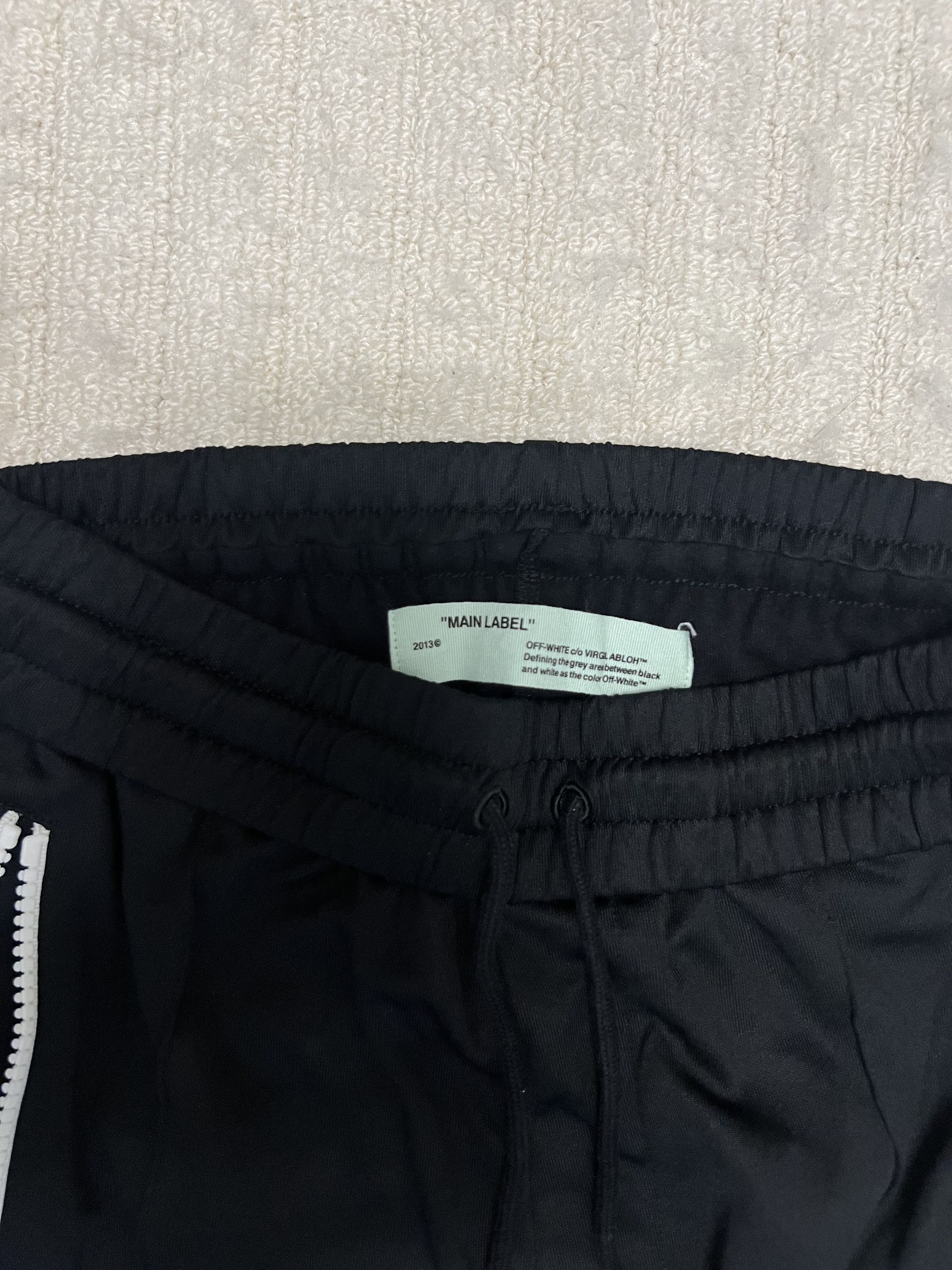 Off-White Black Synthetic Contrast Zipper Detail Track Pants Size US 28 / EU 44 - 3 Thumbnail