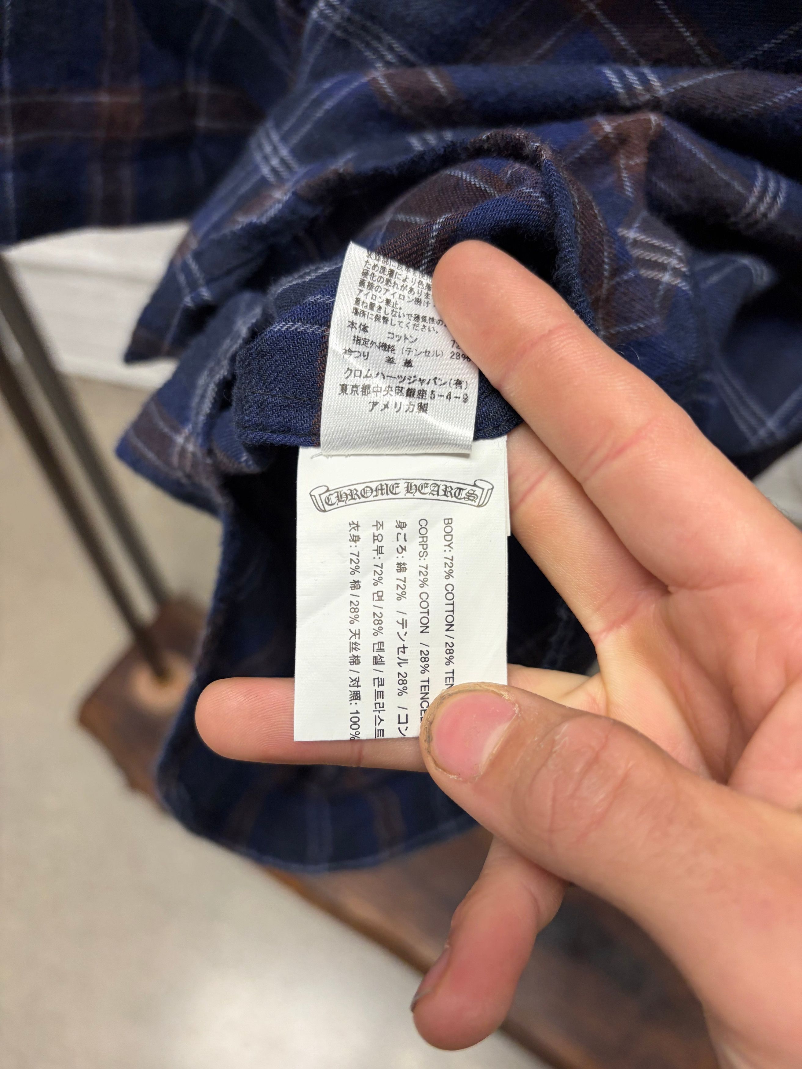 Chrome Hearts Chrome Hearts ‘Heywood’ 925 Silver ‘Dagger Zip’ Plaid Short Sleeve Shirt Size US M / EU 48-50 / 2 - 5 Thumbnail