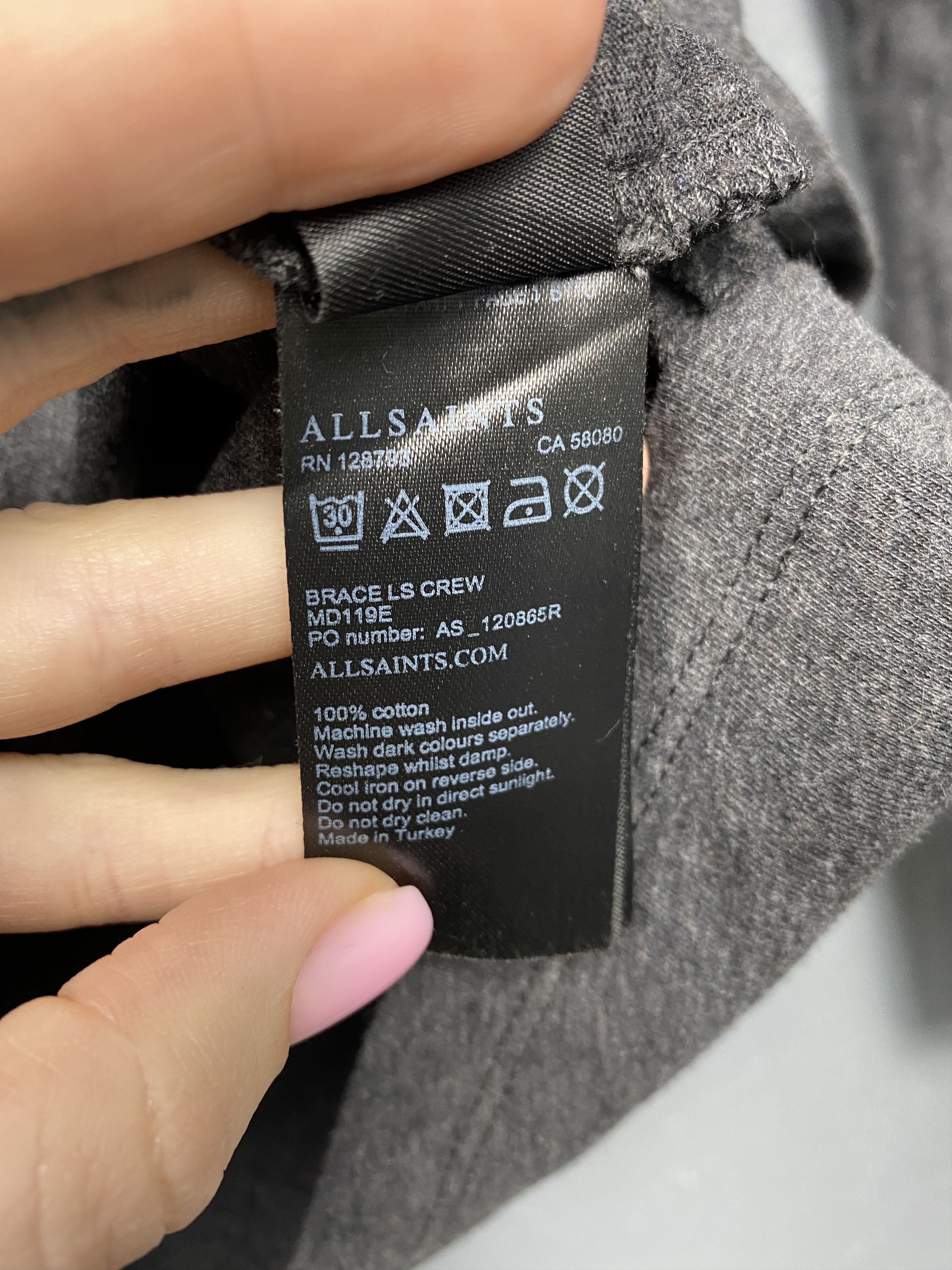 Allsaints Allsaints Brace Mens Crew Neck Long Sleeve T-Shirt Tee Size US M / EU 48-50 / 2 - 4 Thumbnail
