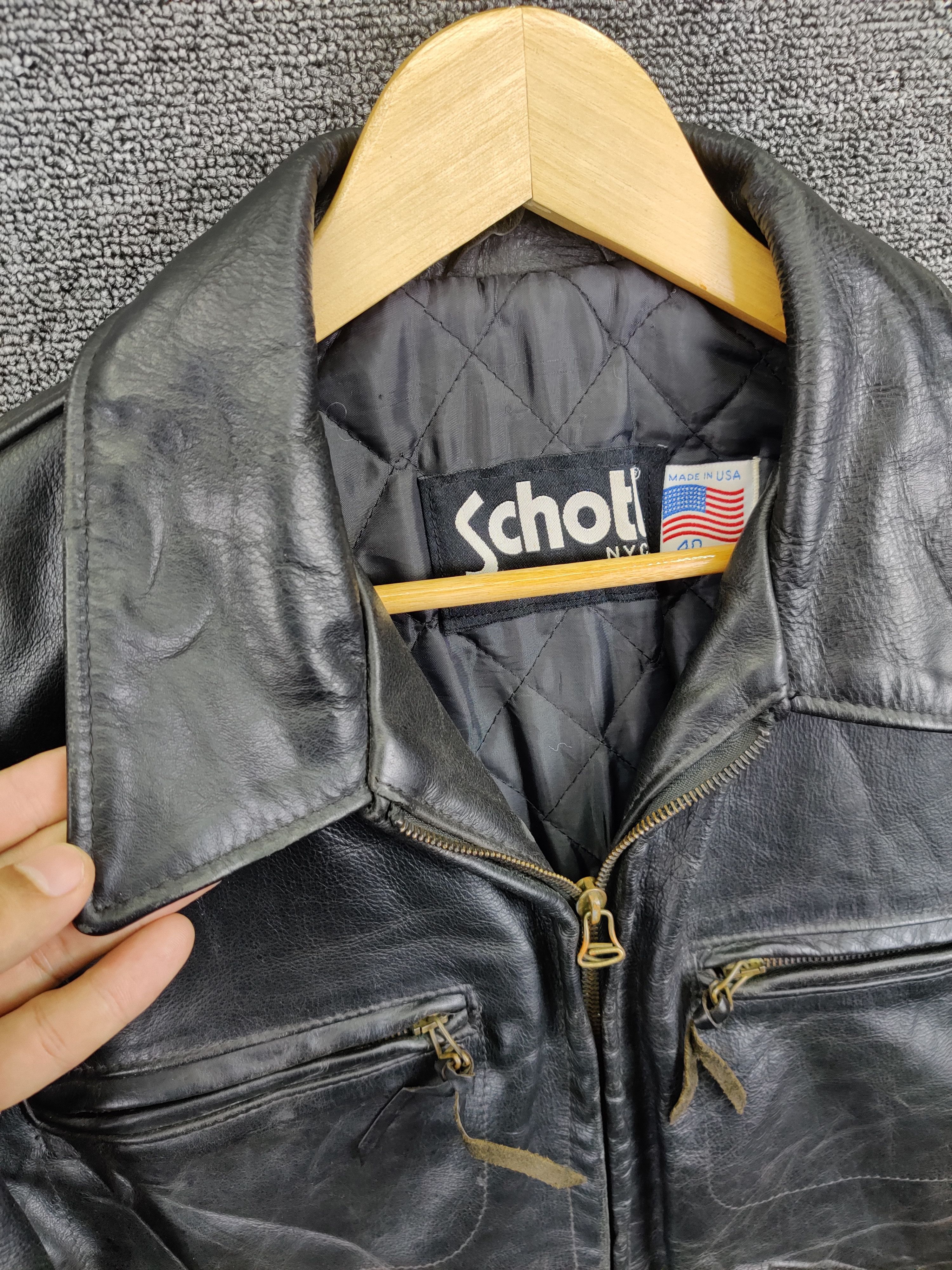 Schott Vintage 90s Schott NYC Leather Jacket Size US M / EU 48-50 / 2 - 8 Thumbnail