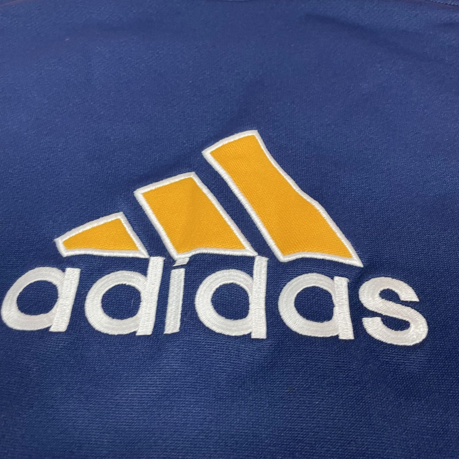 Adidas × Vintage Vintage Adidas Men's Navy Yellow Pullover Sweatshirt Large Size US L / EU 52-54 / 3 - 2 Thumbnail