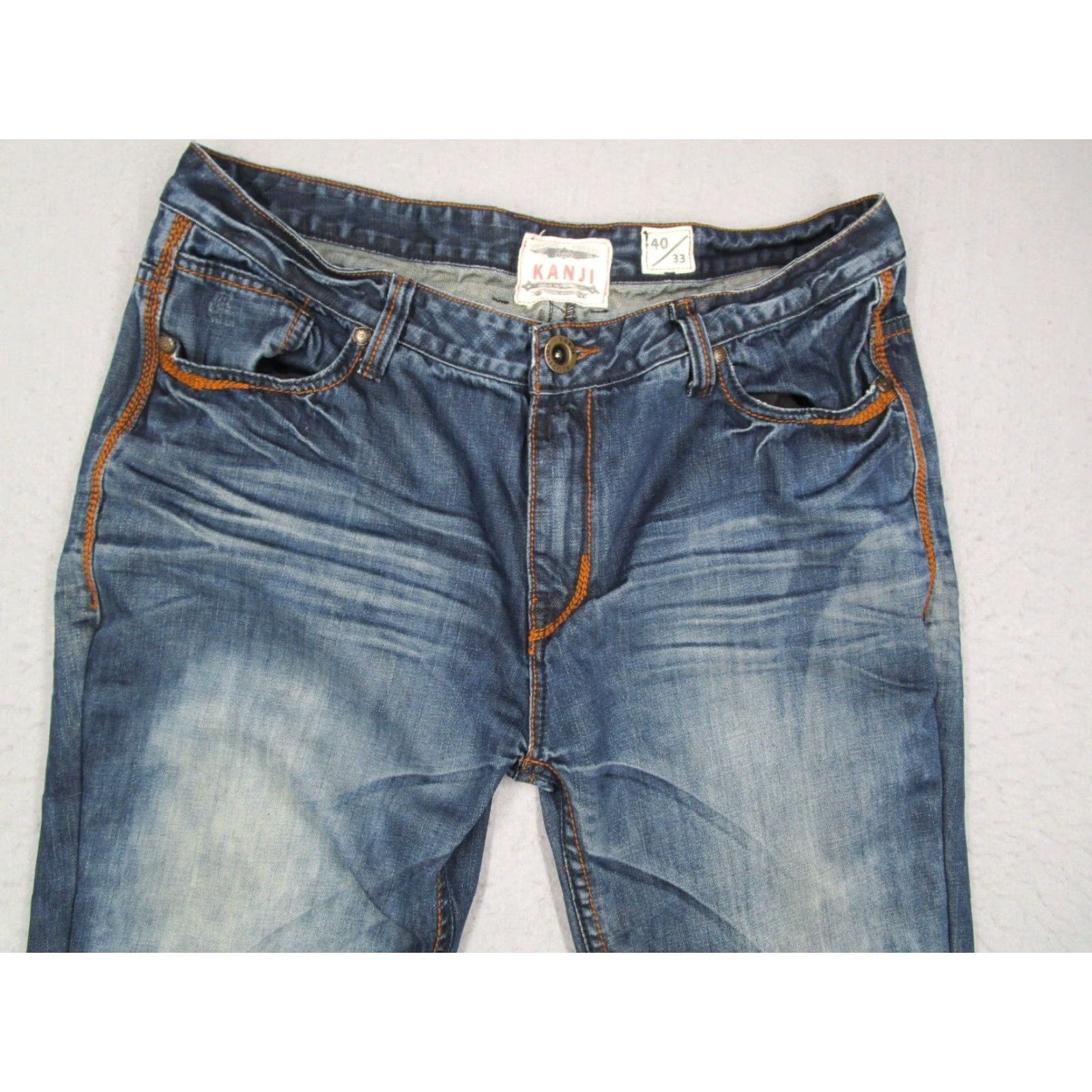 Vintage VINTAGE Kanji Jeans Men's 40 Blue Straight Fit 5-Pocket Denim Distressed Retro Y2K Size US 40 / EU 56 - 2 Thumbnail