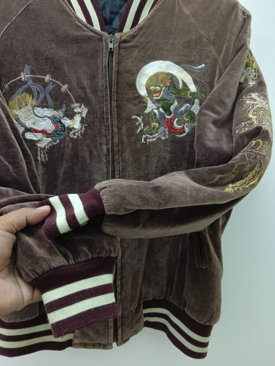 Japanese Brand × Toyo Enterprises × Vintage 🔥Vintage Sukajan Dragon Yokosuka Japan Velvet Jacket Size US XL / EU 56 / 4 - 3 Thumbnail