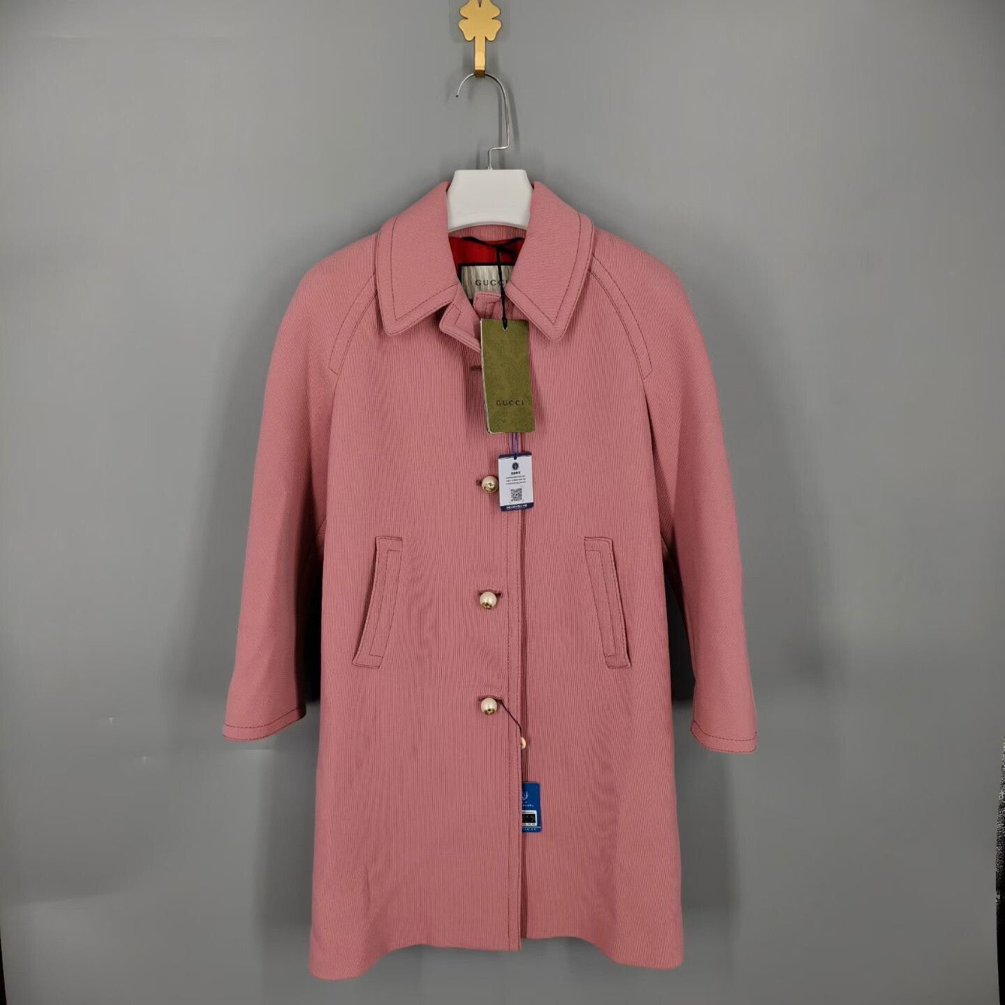 Gucci pink wool coat with pearl buttons Size S / US 4 / IT 40 - 1 Thumbnail