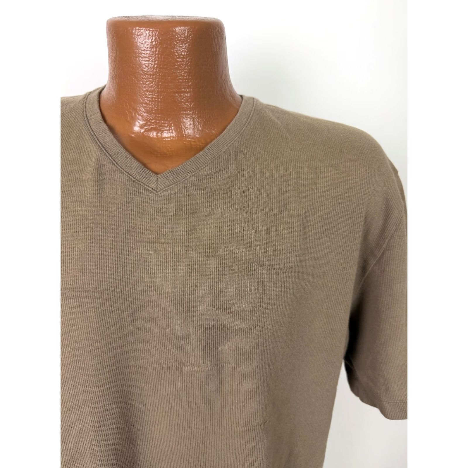 Vintage Brandini T-Shirt Men 2XL Tall V-Neck Short Sleeve Vintage Style Cotton Spandex Brown 90s Hipster Y2K Casual Shirt Mens Size US XXL / EU 58 / 5 - 2 Thumbnail