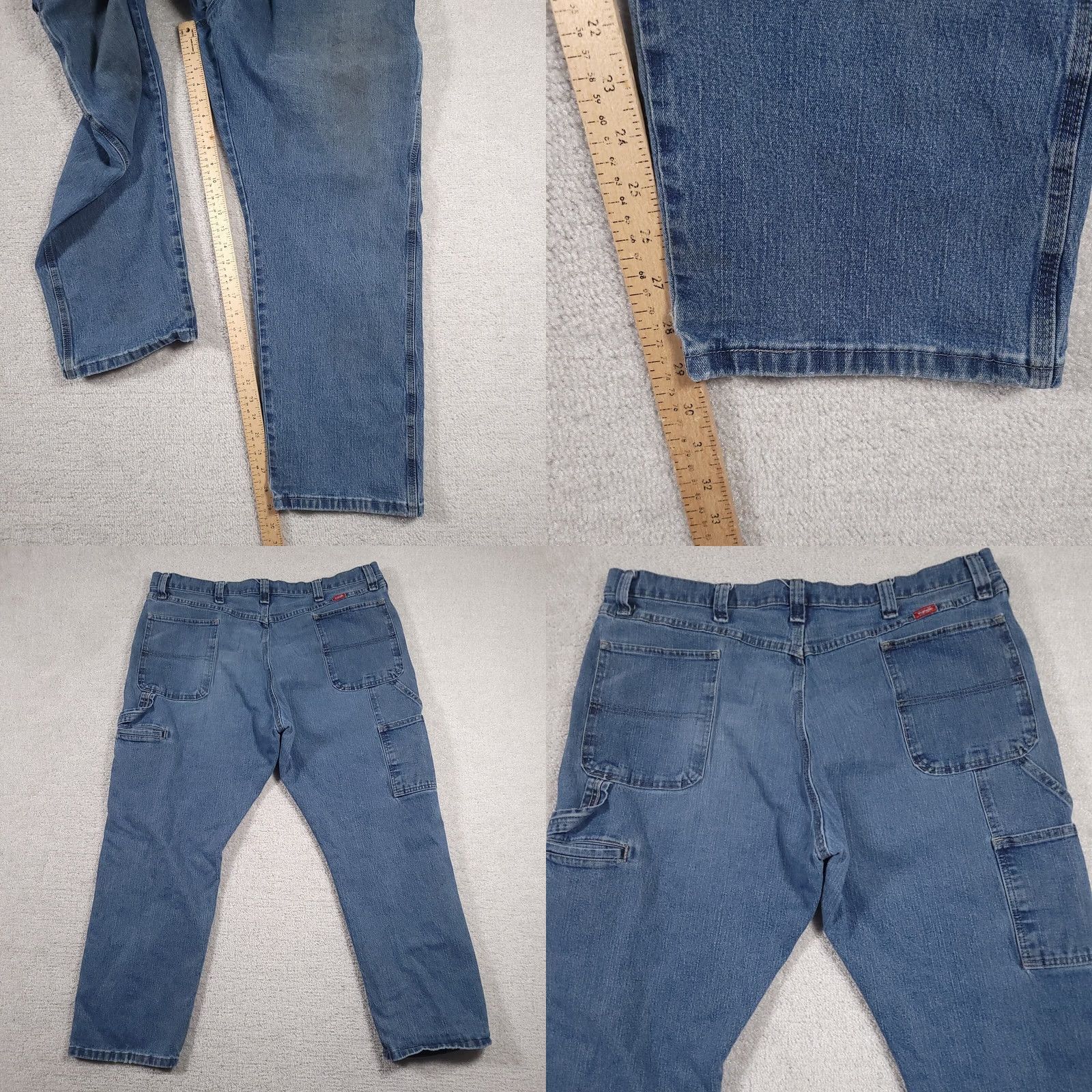 Wrangler VINTAGE Wrangler Jeans Carpenter Mens 42x30 Denim Workwear Straight Leg Jeans Regular Mens Blue Denim Workwear 42x30 Straight Leg Wrangler Mens Jeans Size US 42 / EU 58 - 9 Thumbnail