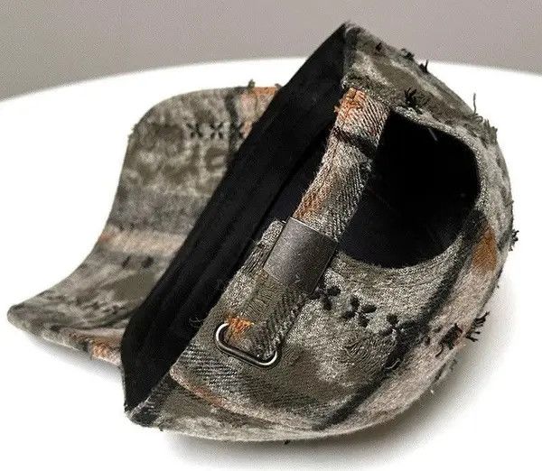 Japanese Brand Streetwear retro punk vintage distressed raw plaid check cap Size ONE SIZE - 4 Thumbnail