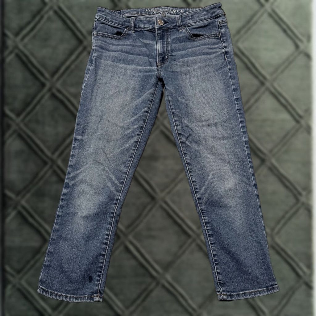 American Eagle Outfitters American Eagle Hi-Rise Jegging Crop Jeans Women's Blue Denim Super Stretch - 6 Size 28" / US 6 / IT 42 - 1 Thumbnail