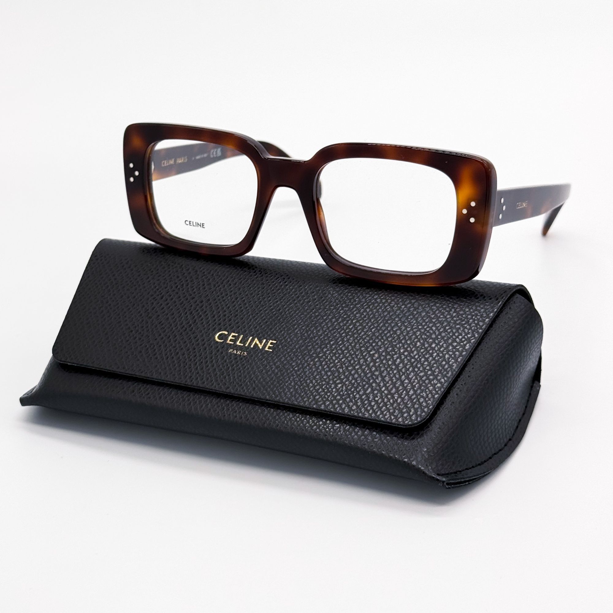 Celine NEW CL50163I 053, SQUARE HAVANA BROWN WOMEN EYEGLASSES CELIN Size ONE SIZE - 1 Thumbnail