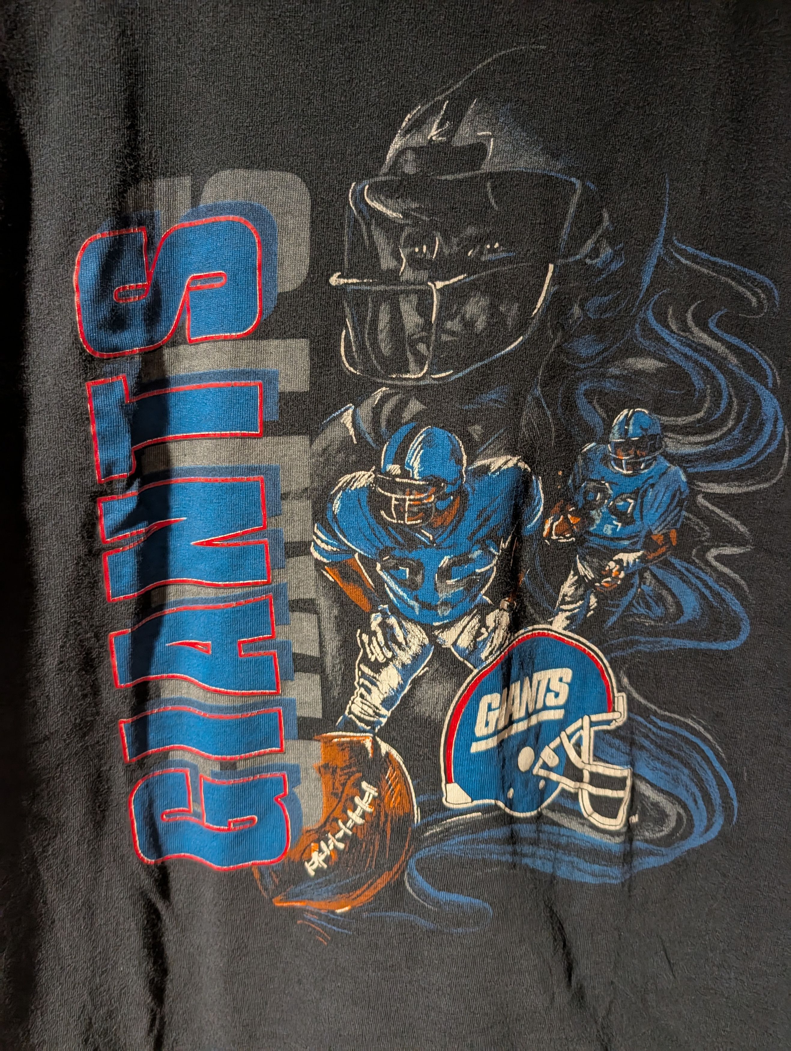 NFL VTG New York Giants Jostens Double Collar Football T Shirt Size US XL / EU 56 / 4 - 2 Thumbnail