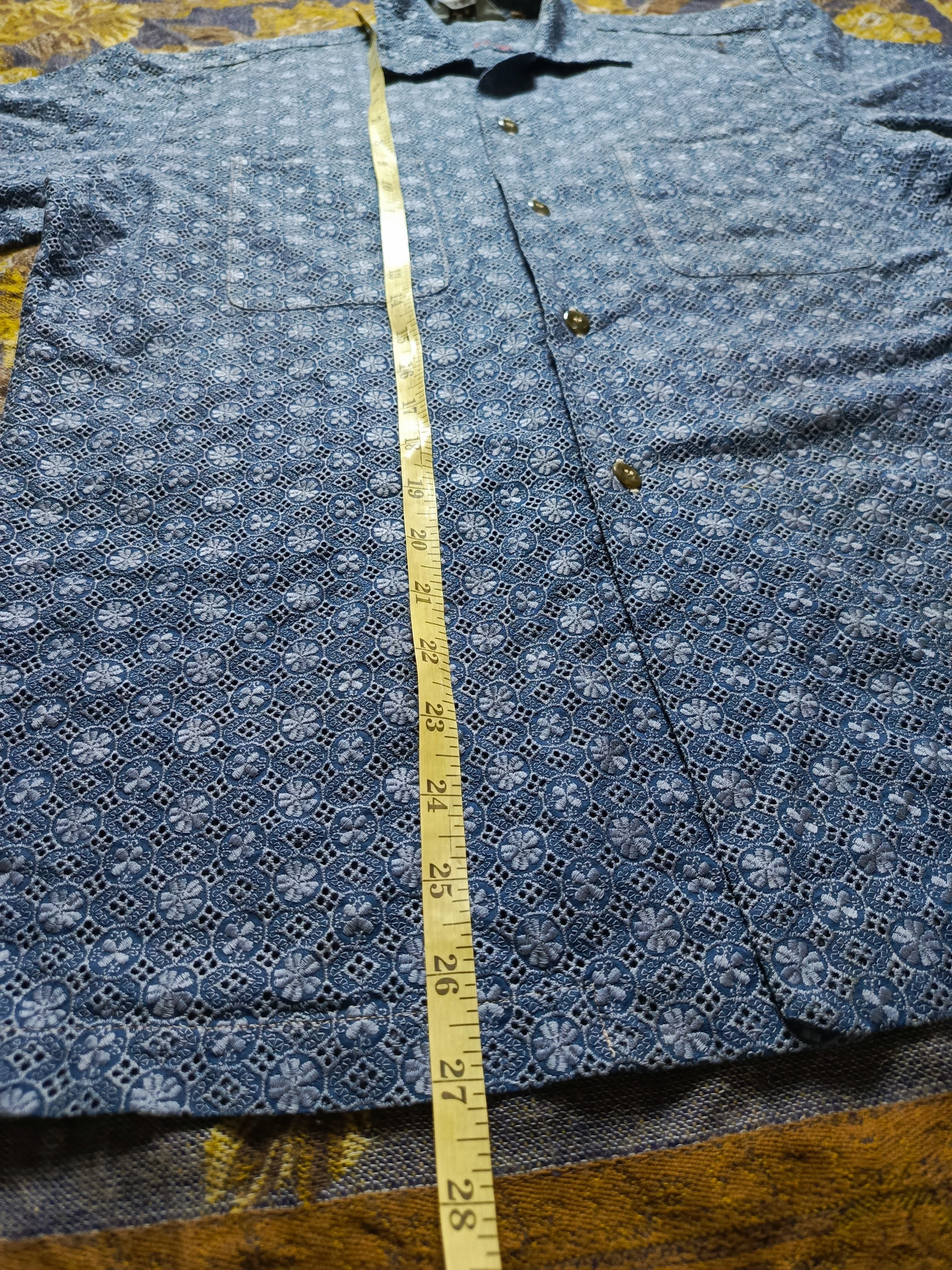 Japanese Brand Tetoron Tokyo Y.K. Classic Blue Print Shirt – Easygoing Look Size US M / EU 48-50 / 2 - 9 Thumbnail