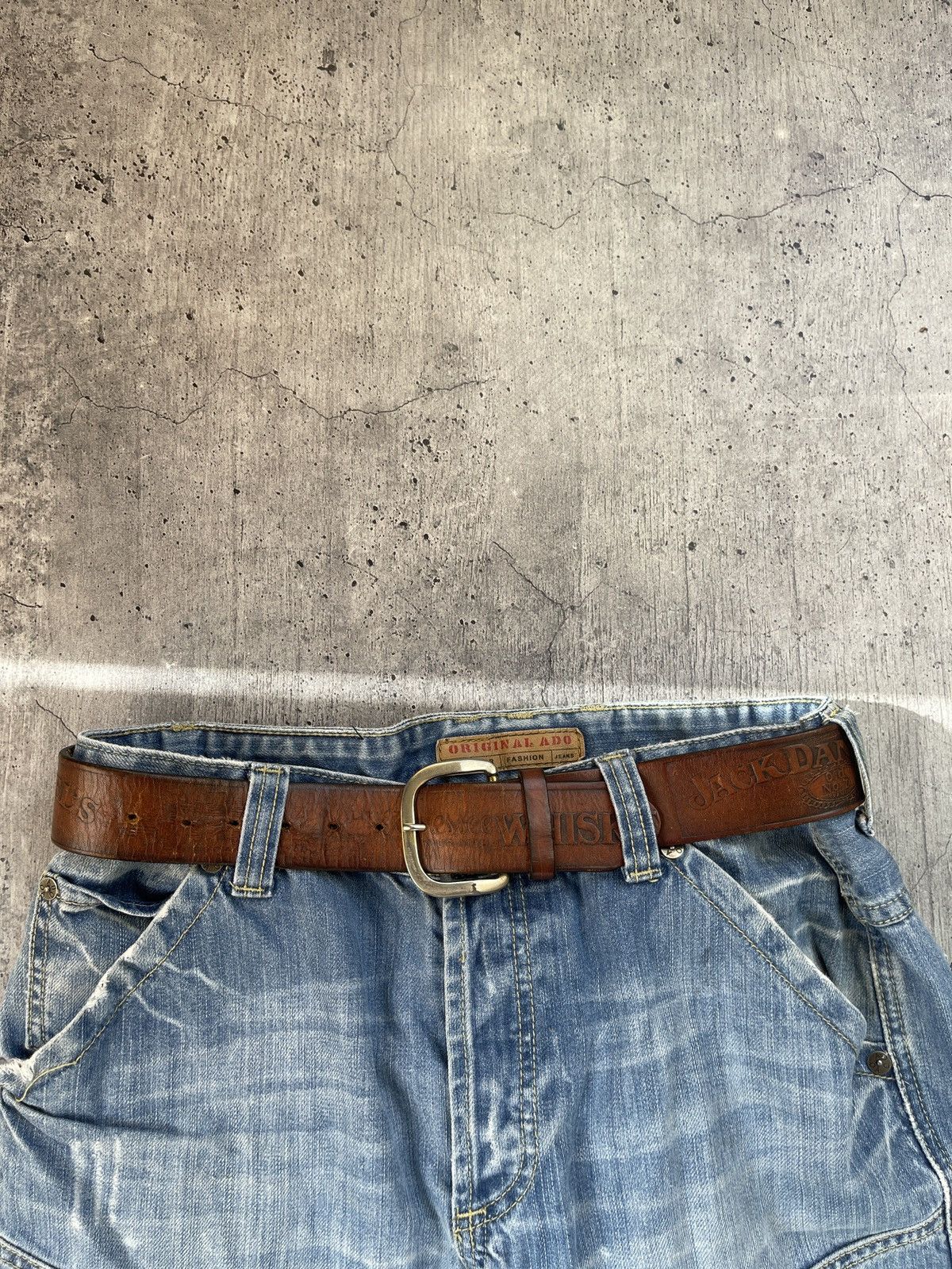 Leather × Vintage Vintage leather belt jack daniels orginal 00s Size ONE SIZE - 1 Thumbnail