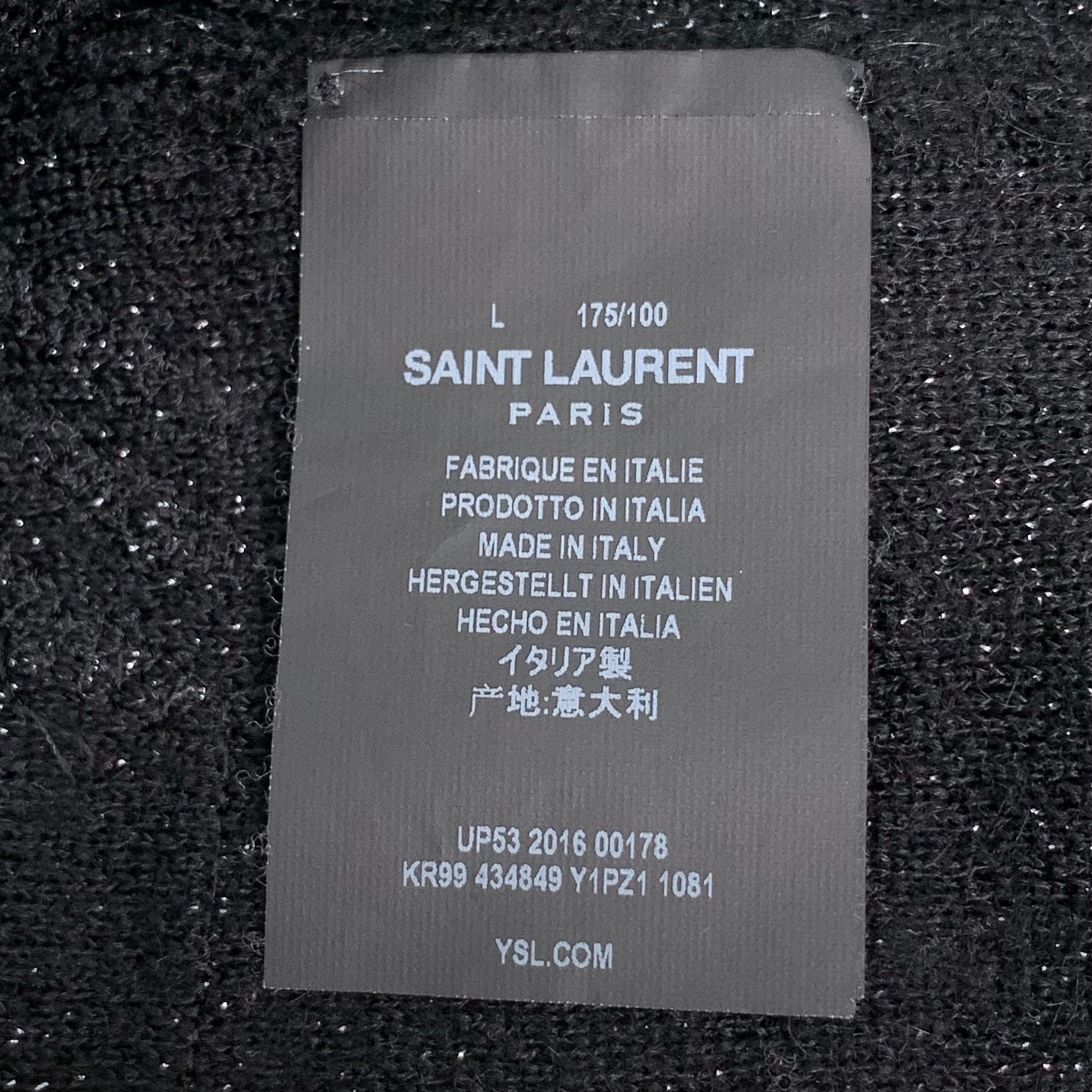 Saint Laurent Paris Saint Laurent Black Music Note Print Cotton Crew Neck Sweat Size L / US 10 / IT 46 - 4 Thumbnail