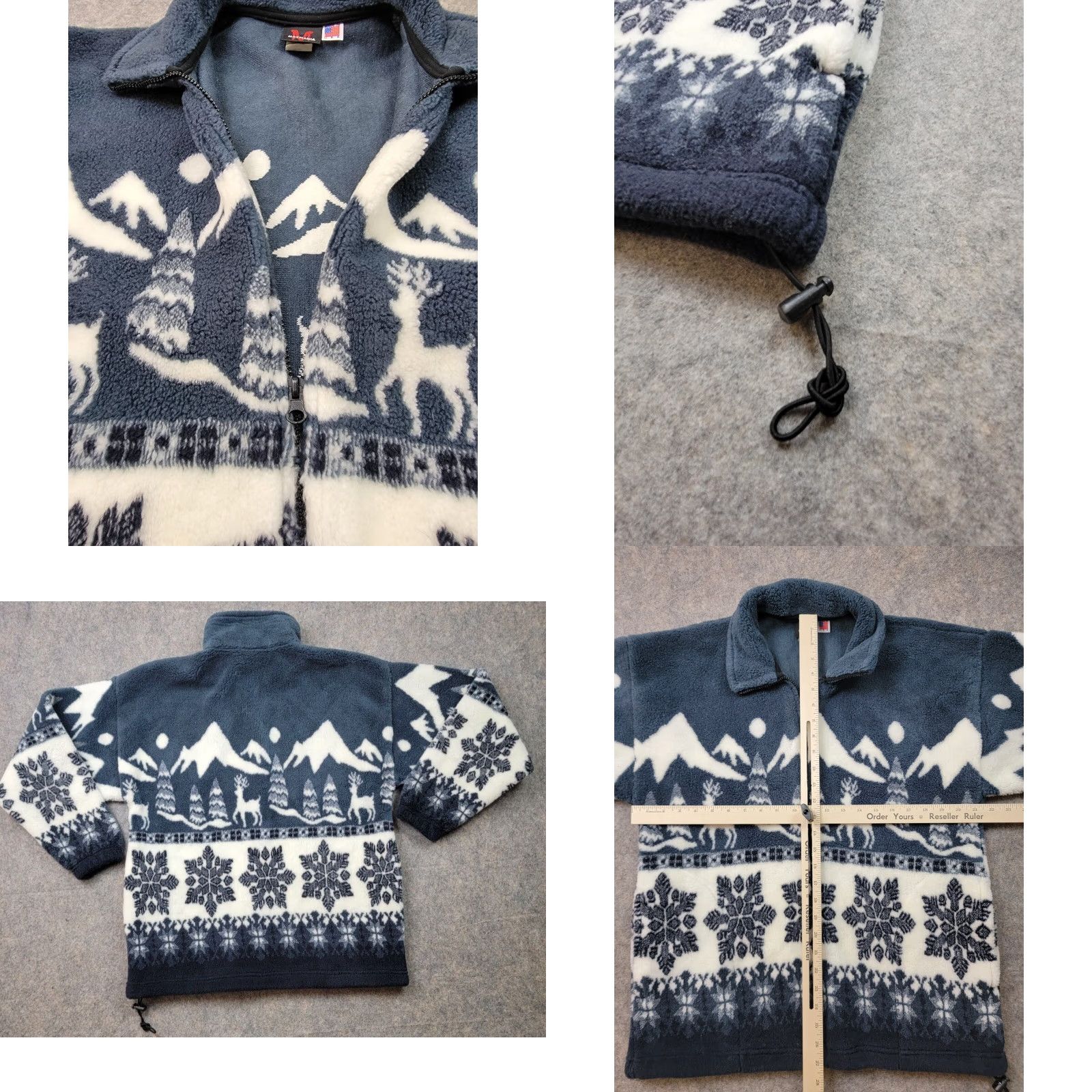 Vintage Mazmania Fleece Jacket Women's Medium Blue Full Zip Winter Outdoor Holiday Size M / US 6-8 / IT 42-44 - 8 Thumbnail