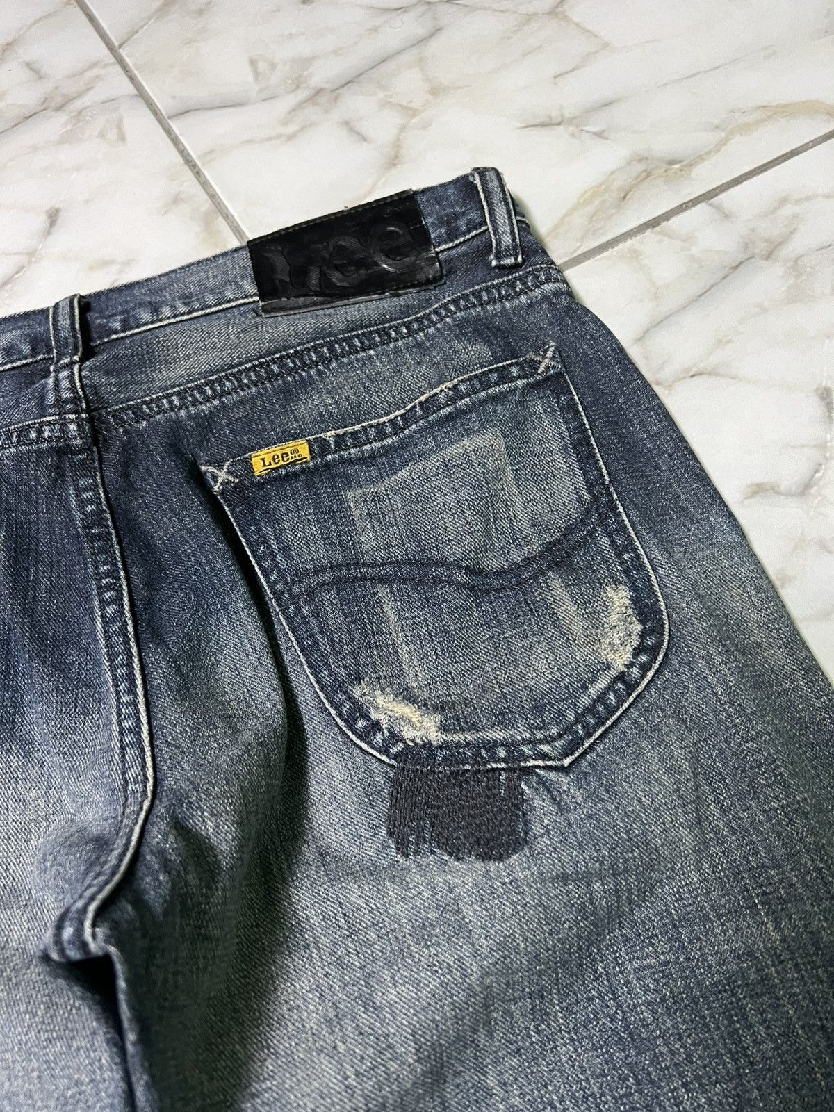If Six Was Nine × Lee 💥FLARE💥VINTAGE LEE RIDER WASHED DISTRESS JEAN JAPAN Size US 33 - 18 Thumbnail