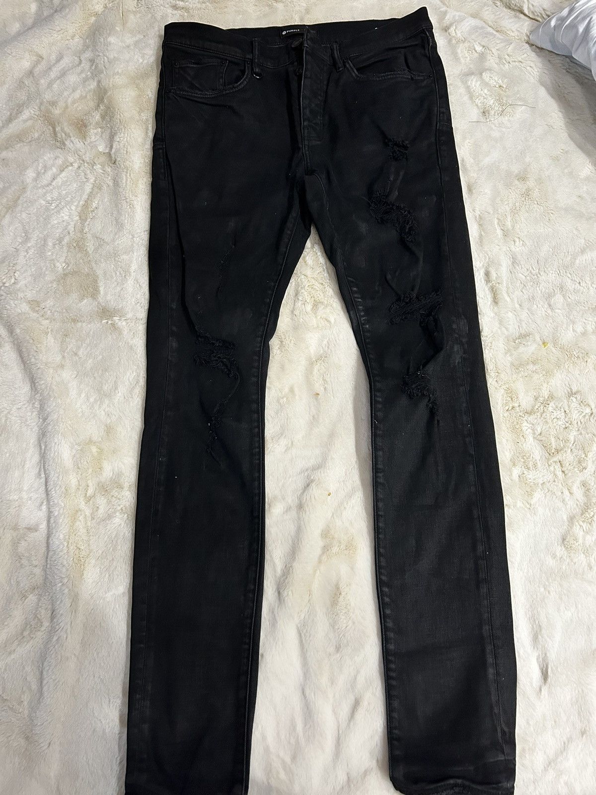 Oil Spill Purple Jeans Purple Brand Mens Low Rise Skinny Jean