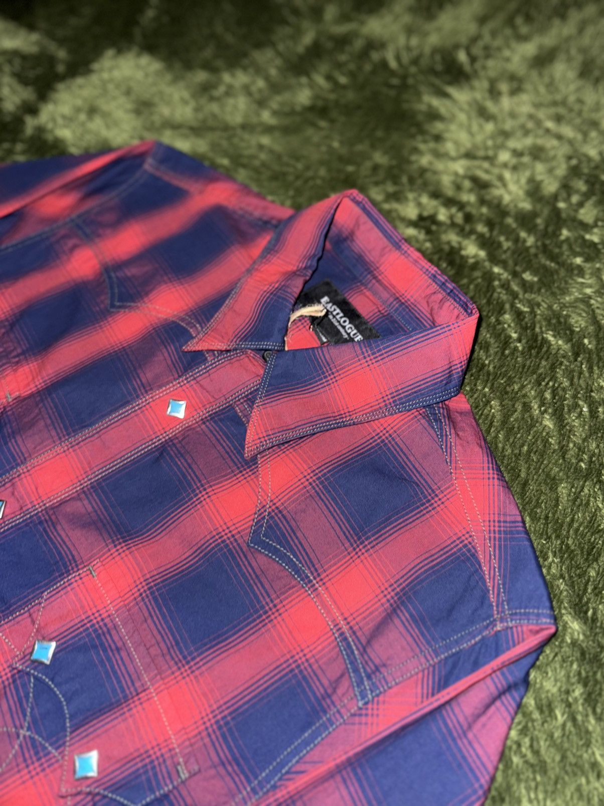 EASTLOGUE [M] Eastlogue Tartan Check Western Shirt Red/Navy Size US M / EU 48-50 / 2 - 2 Thumbnail