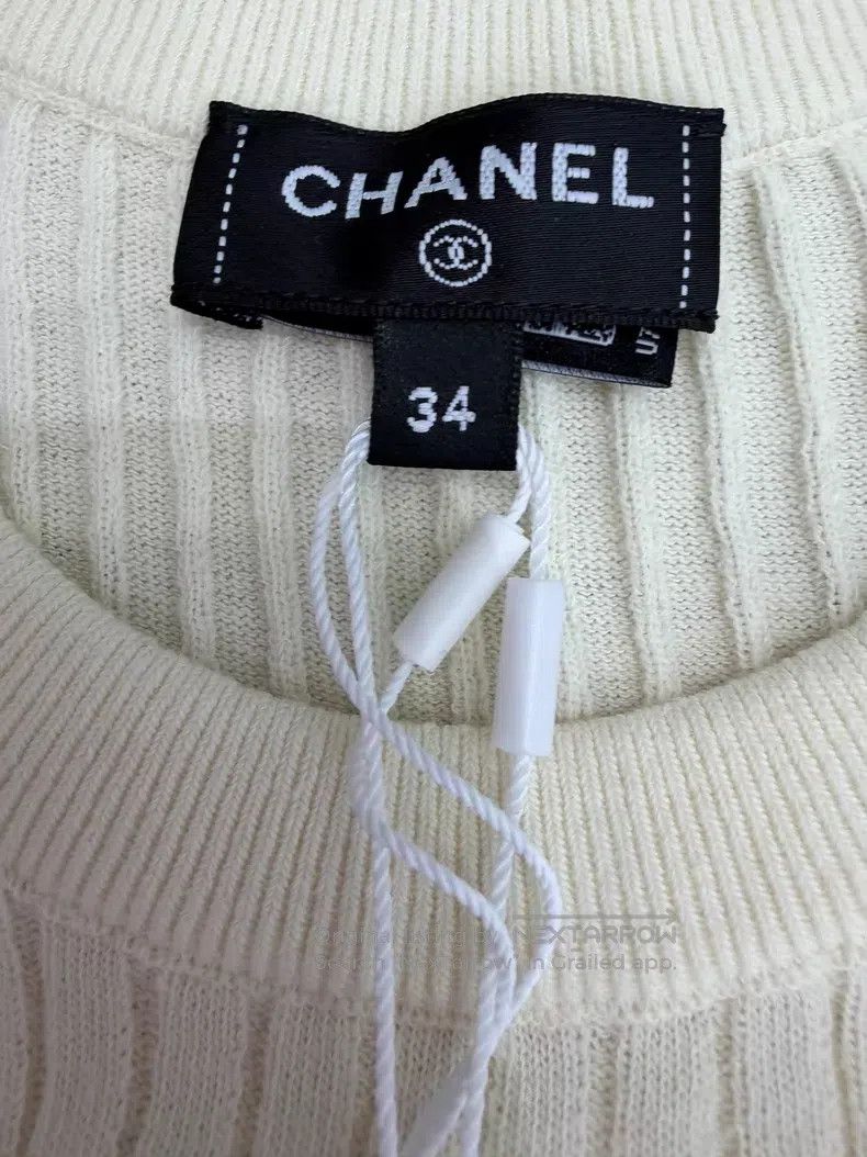 Chanel Chanel Beige small fish knitted short sleeves Size XXS / US 00 / IT 34 - 5 Thumbnail