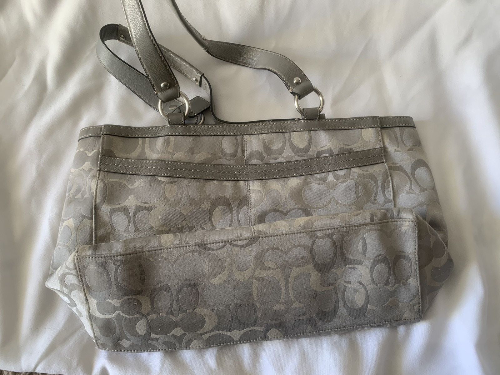 Coach Coach Signature Gallery Tote // Slate Grey & Lavender Sateen Size ONE SIZE - 6 Thumbnail