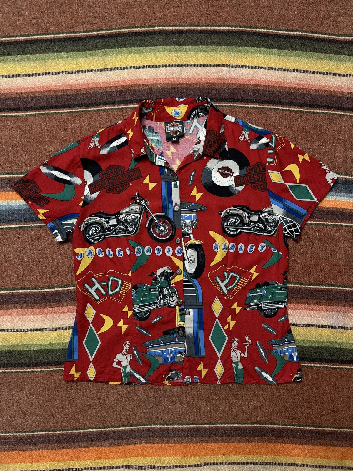 Harley Davidson × Vintage Vintage 90's Made in Hawaii Harley Davidson Button Up Shirt Size M / US 6-8 / IT 42-44 - 2 Thumbnail