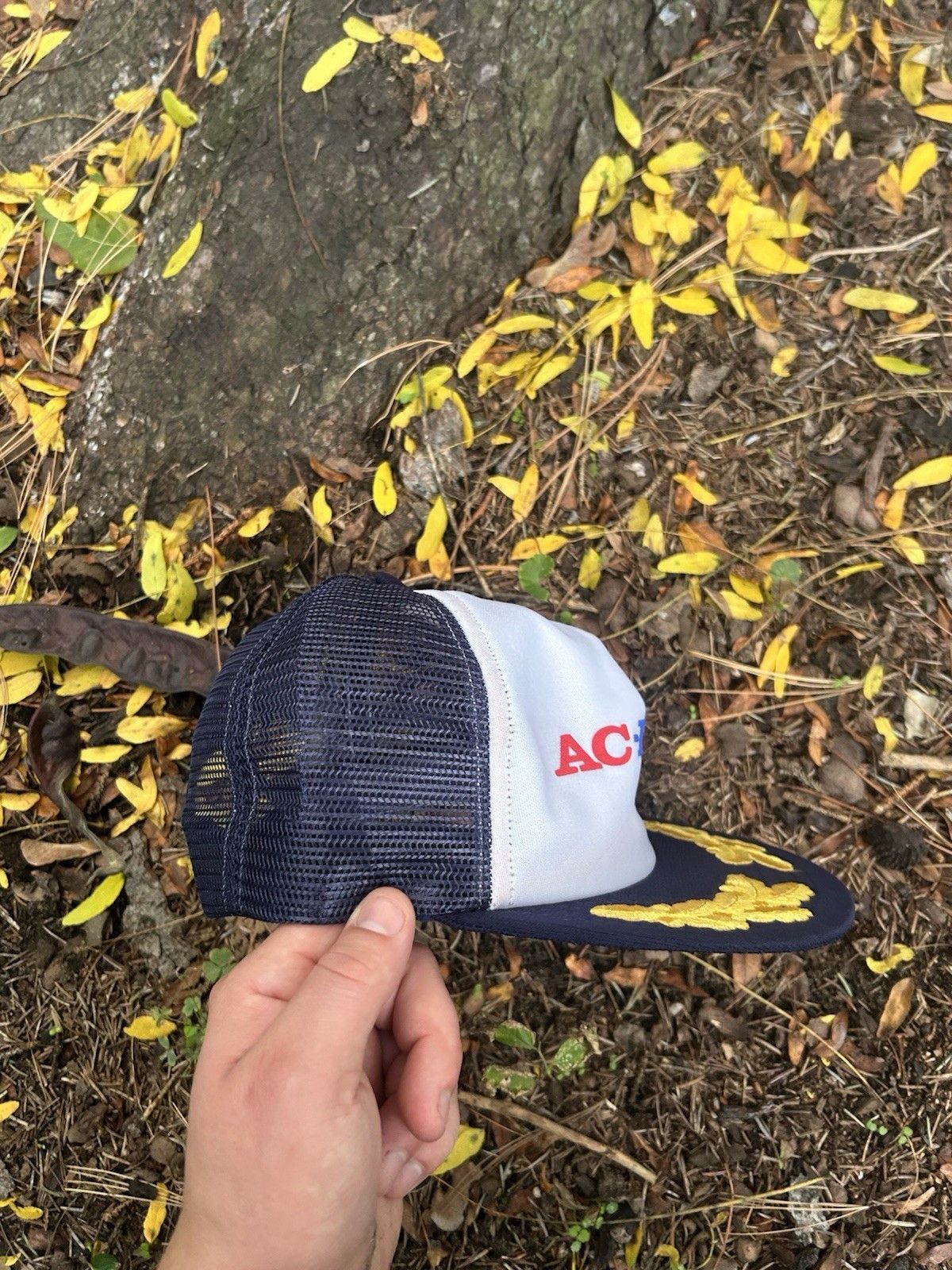 Vintage 80s trucker hat AC Delco batteries racing gold leaf made USA Size ONE SIZE - 9 Thumbnail
