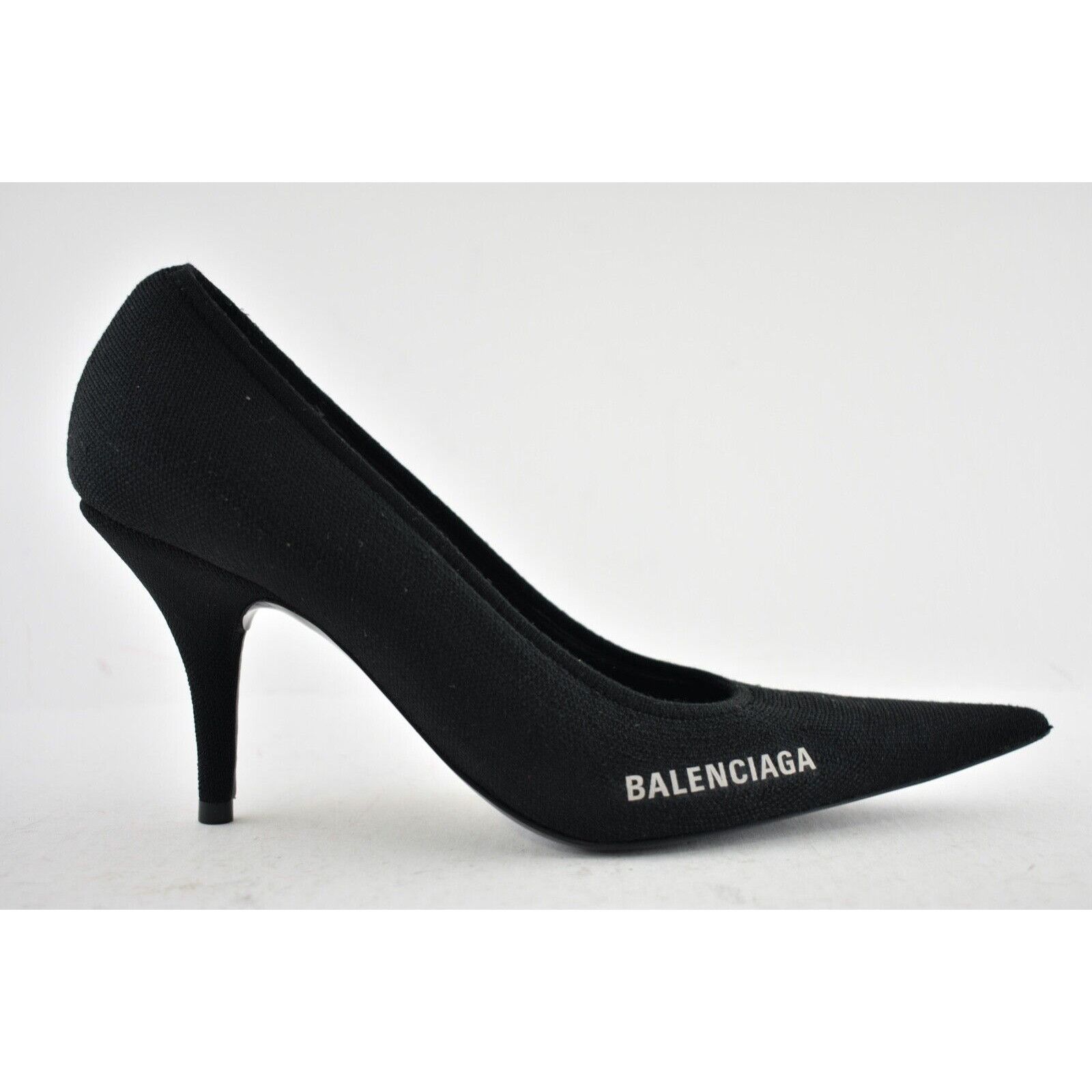 Balenciaga Balenciaga Knife Recycled Knit Black White Logo Pointed Heel Size US 7.5 / IT 37.5 - 3 Thumbnail