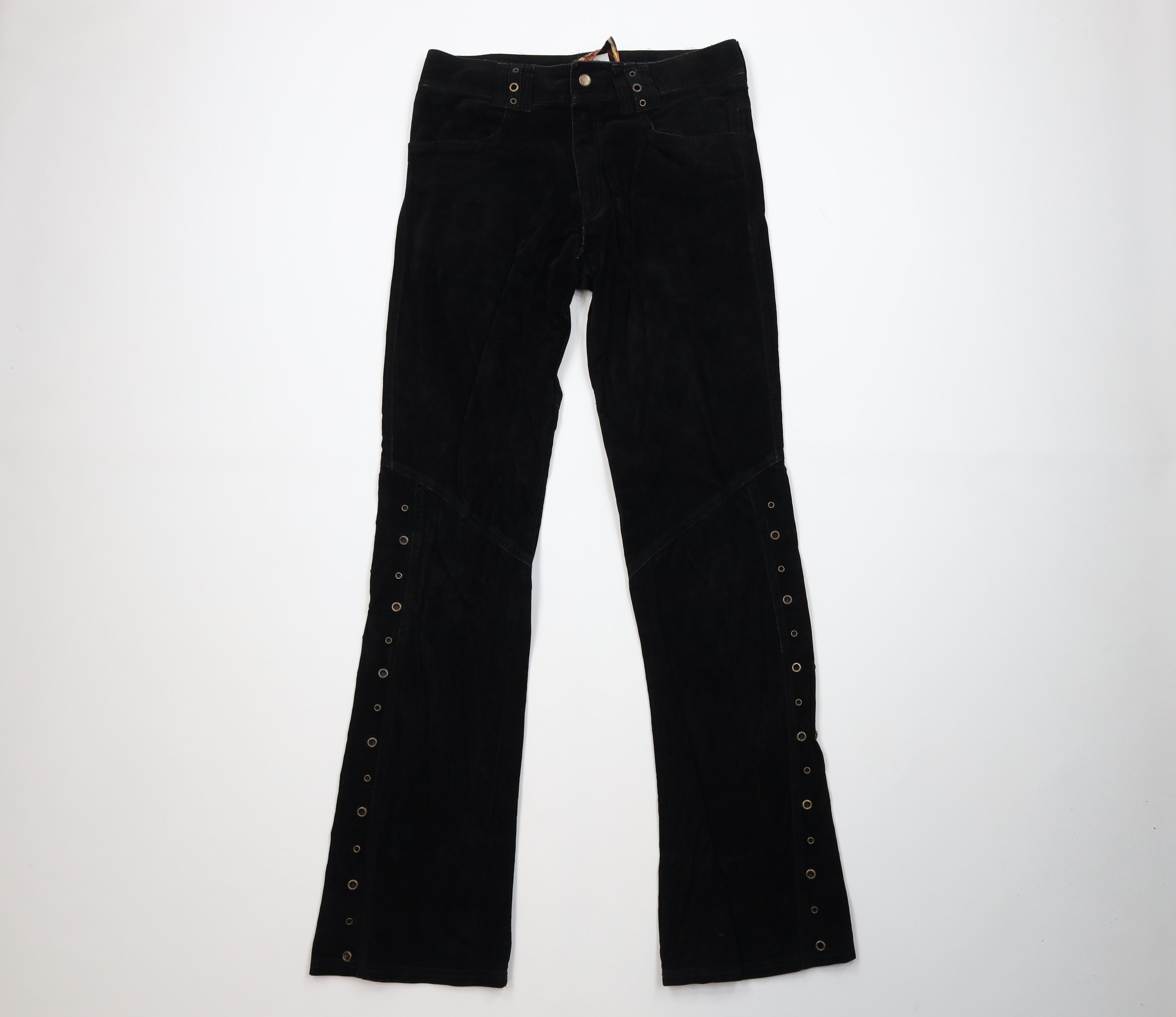 Lip Service Vintage 90s Lip Service Riveted Velvet Pants Black USA Size 32" / US 10 / IT 46 - 1 Thumbnail