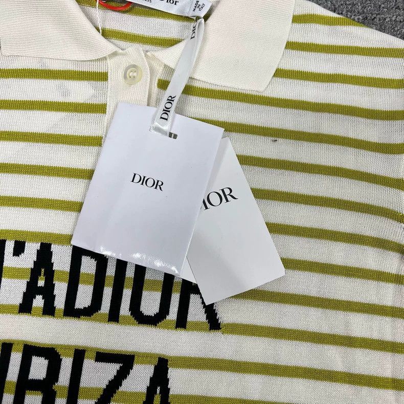 Dior Dior Striped Knit Polo with Logo-2506 Size S / US 4 / IT 40 - 4 Thumbnail