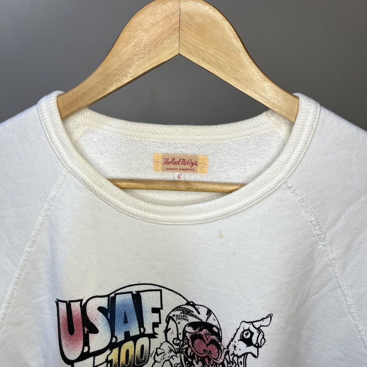 The Real McCoy's USAF F=100 "Fun N' The Hun!...'65" Short Sleeve Sweatshirt Size US L / EU 52-54 / 3 - 10 Thumbnail