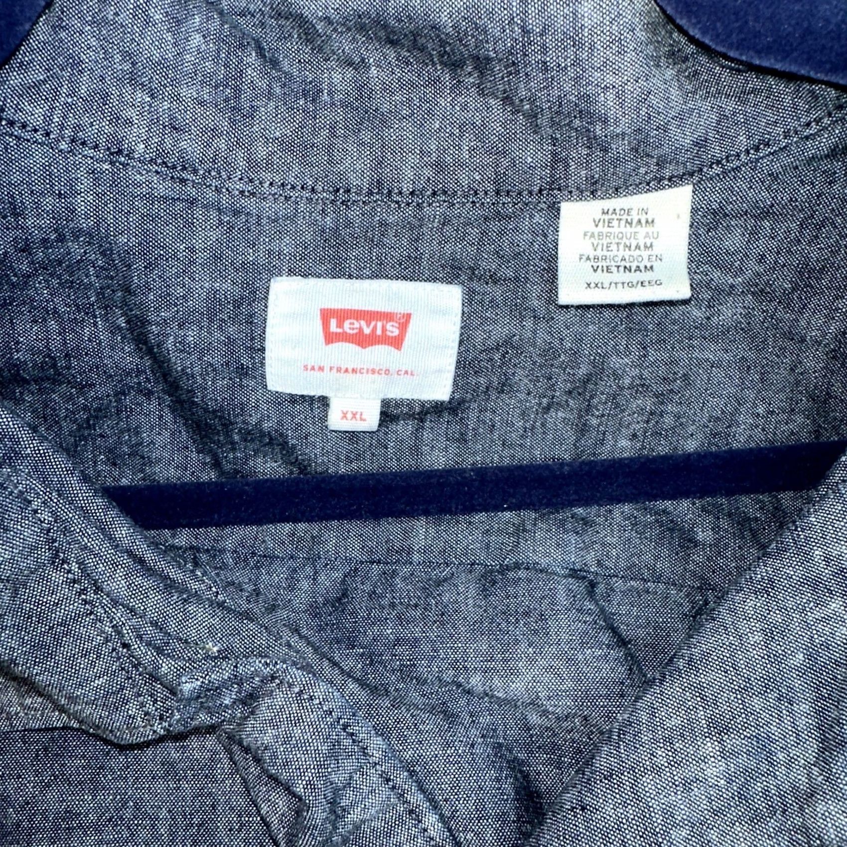 Levi's Levi's Button-Up Short Sleeve Shirt 2XL Men Blue Size US 39 - 2 Thumbnail