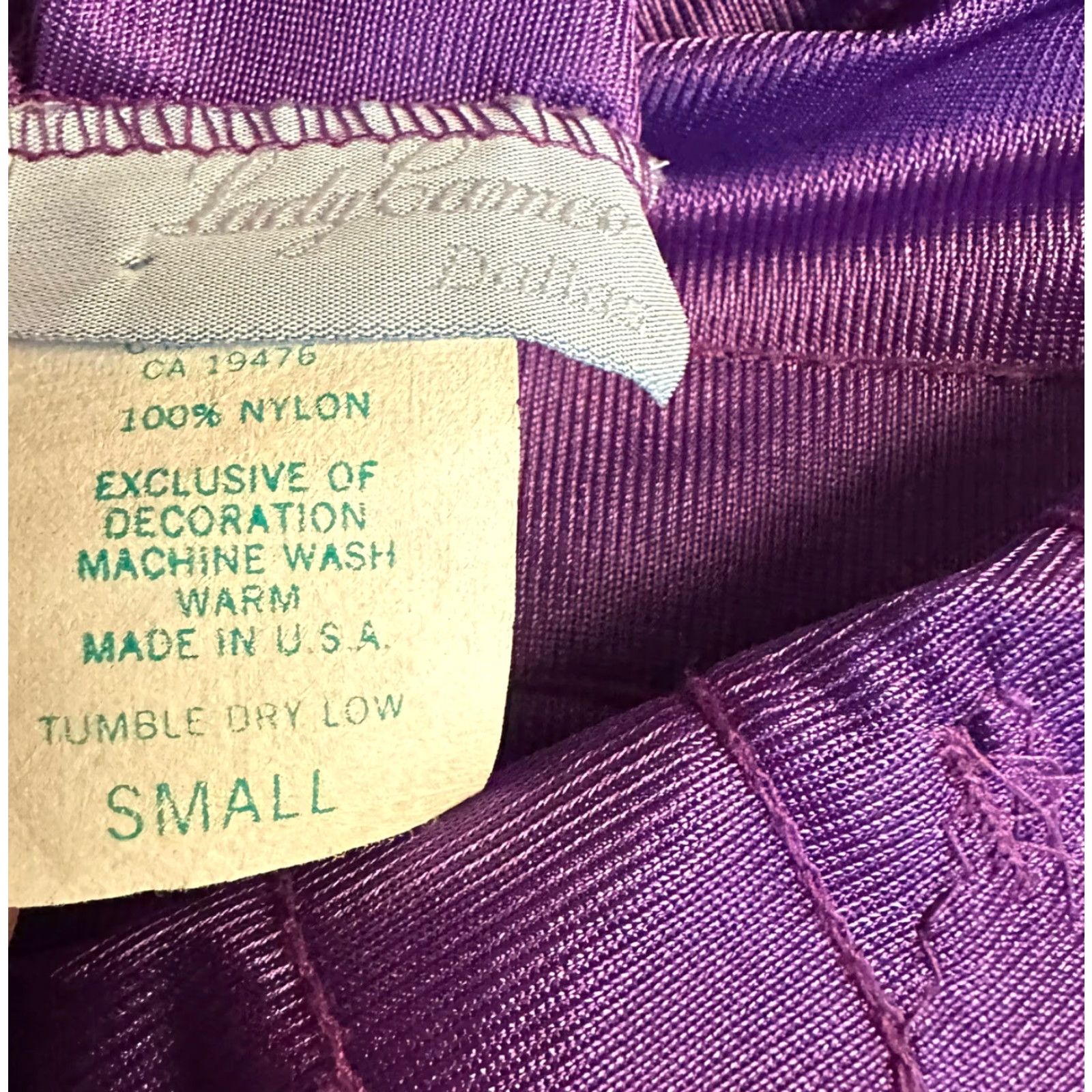 Vintage Lady Cameo Nylon Satin Negligee Jumpsuit PJ’s Loungewear Jeannie Leg Size S Purple Small Mens? No gender provided. Size 28" / US 6 / IT 42 - 6 Thumbnail