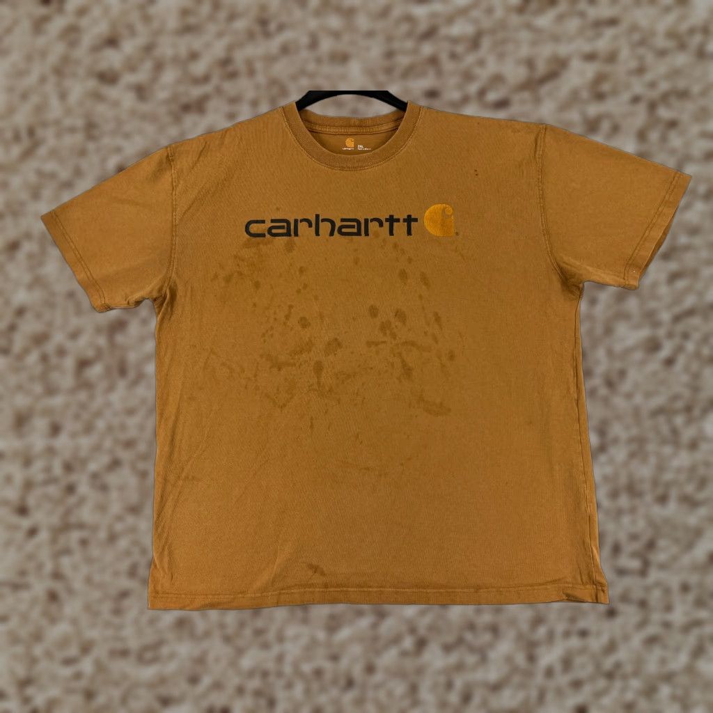 Carhartt Carhartt Mens T-Shirt 2XL Yellow Short Sleeve Crew Neck 100% Cotton Pocket K195 Size US XXL / EU 58 / 5 - 1 Thumbnail