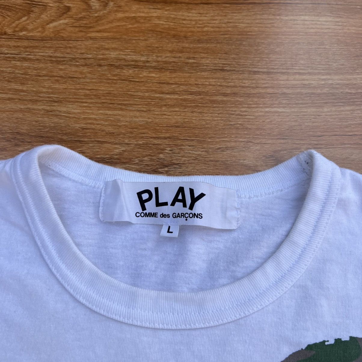 Comme des Garcons Comme Des Garçons Play Big Heart Camouflage T-shirt Size US L / EU 52-54 / 3 - 3 Thumbnail