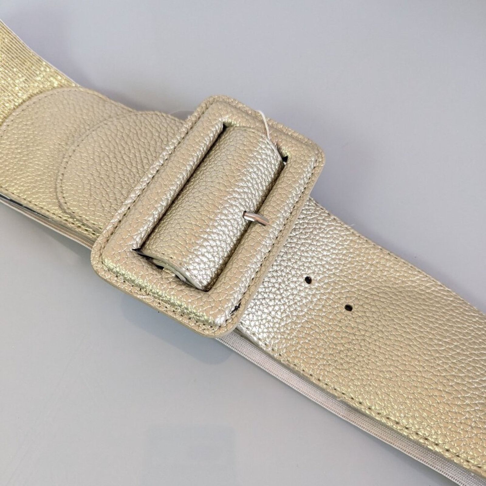 Vintage Grace Karin Vintage Wide Belt Gold Elastic Stretch Metallic Size ONE SIZE - 2 Thumbnail