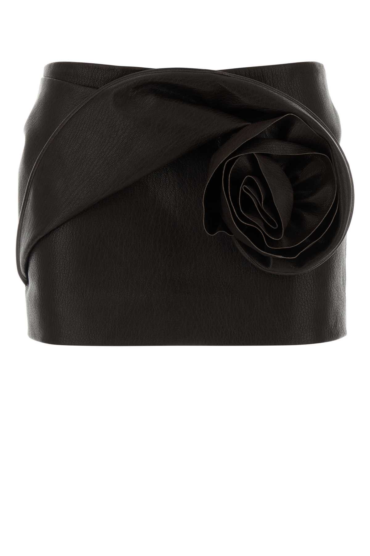 Magda Butrym Dark Brown Leather Mini Skirt Size 26" / US 2 / IT 38 - 1 Thumbnail