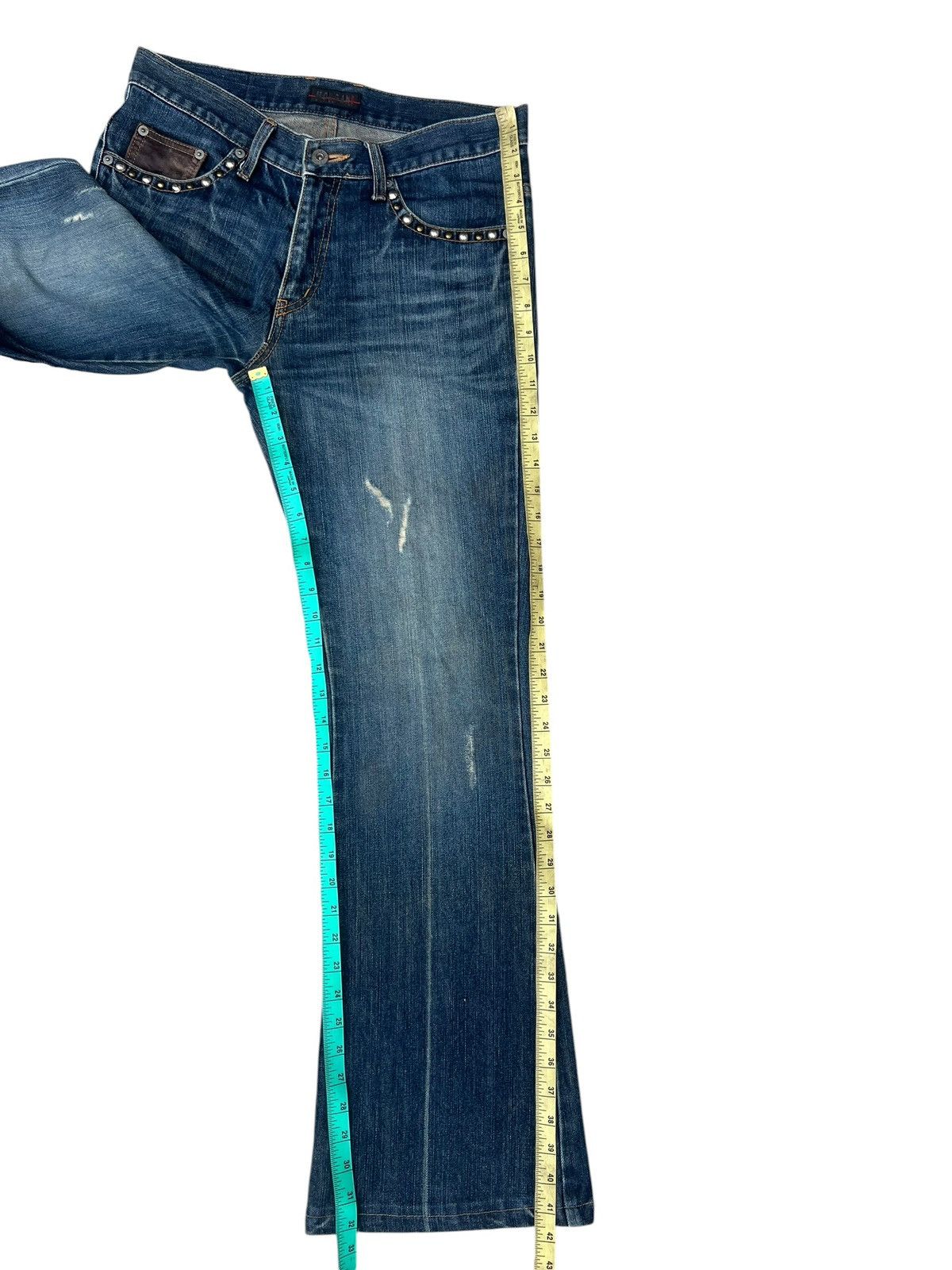 Morgan Homme Morgan Homme Japan Flap Pocket Distress Denim Flare Jeans Size US 31 - 4 Thumbnail