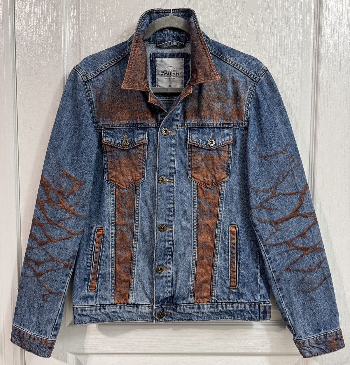 Other Handmade Copper Rust Distressed Denim Jacket Size US S / EU 44-46 / 1 - 1 Thumbnail