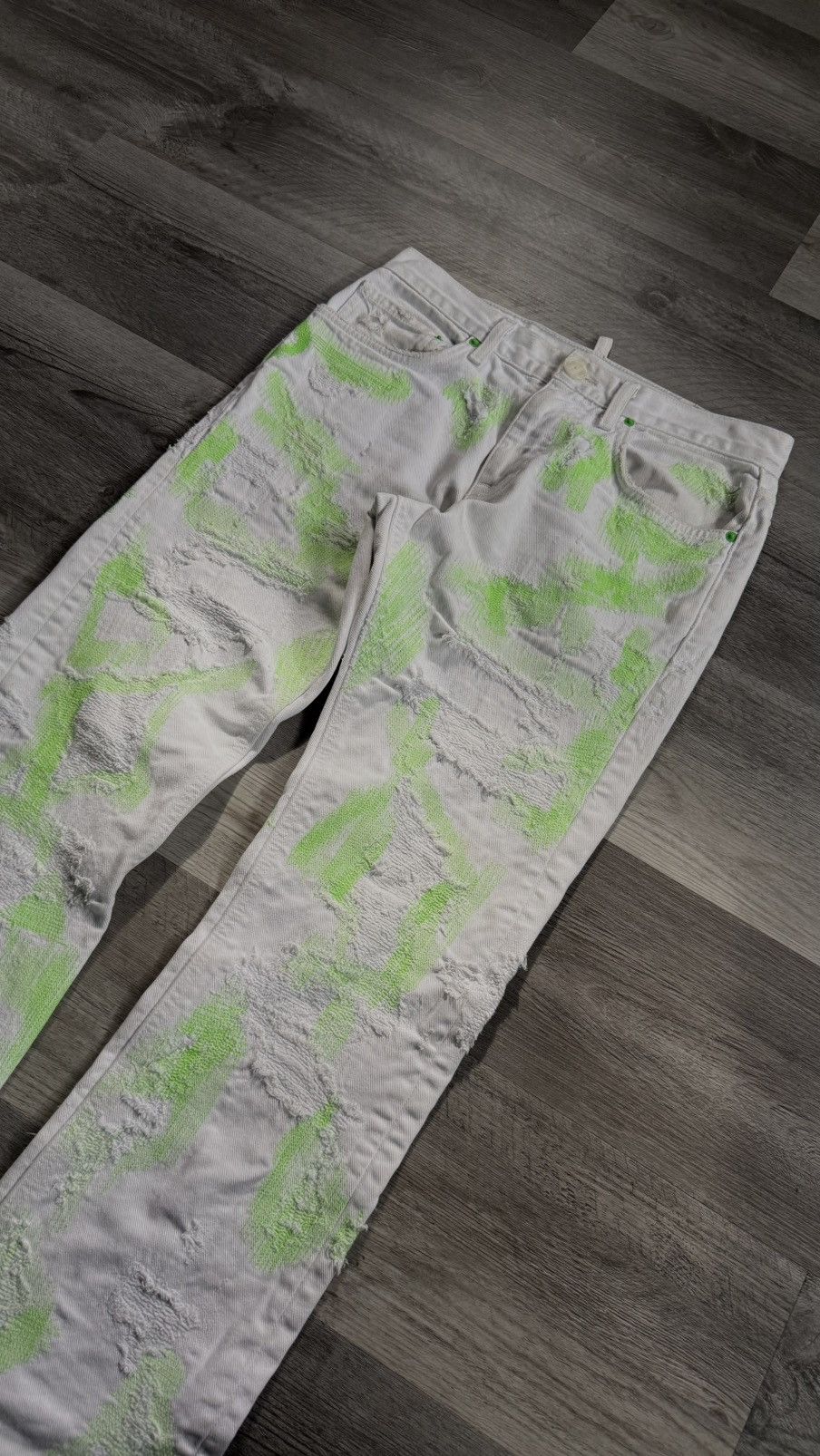Vlone endless white green denim Size US 28 / EU 44 - 2 Thumbnail