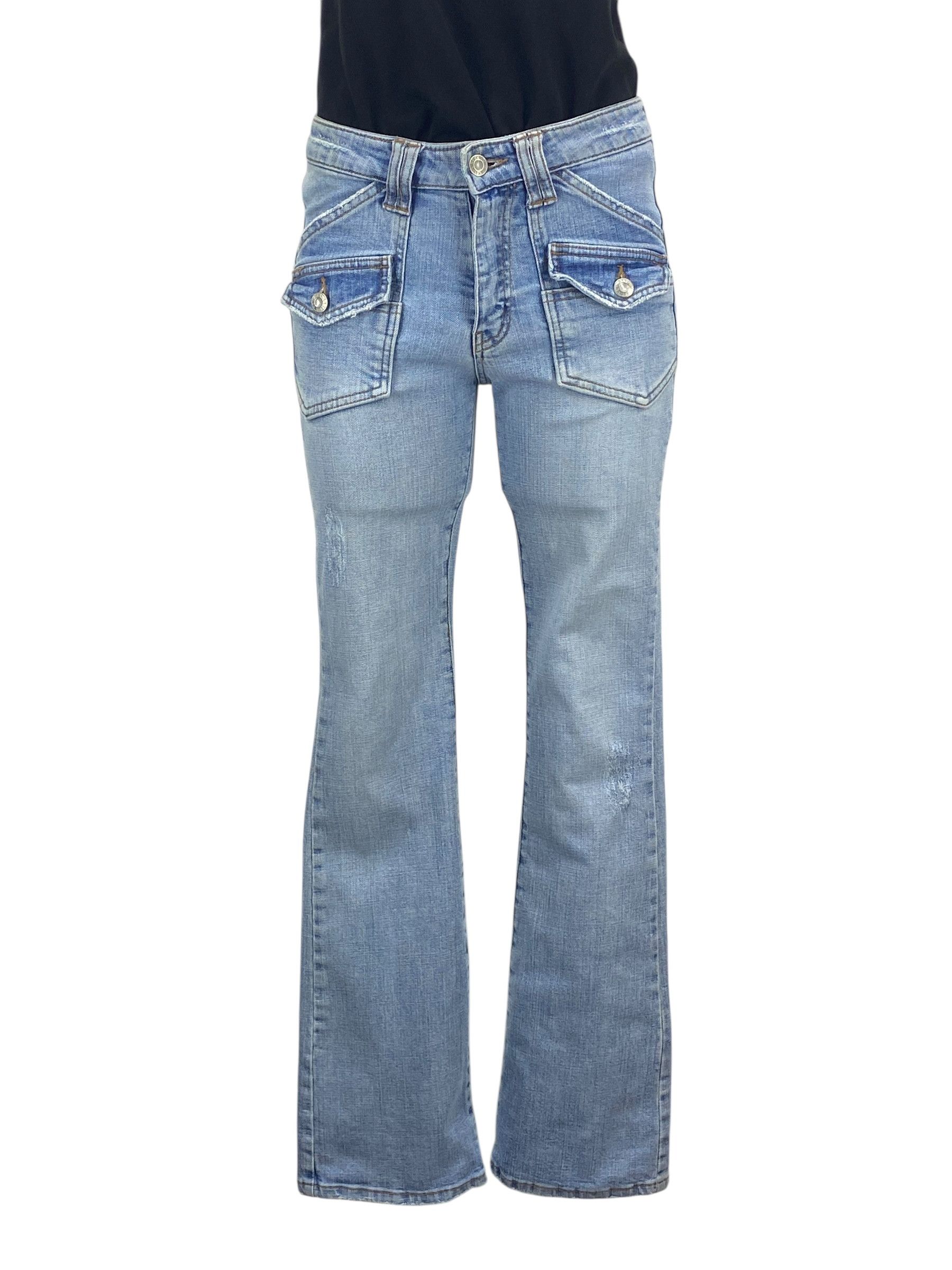 Japanese Brand Y2K Low Rise Flare Japanese Bootcut Light Wash Women Jeans Size 24" / US 00 / IT 34 - 12 Thumbnail