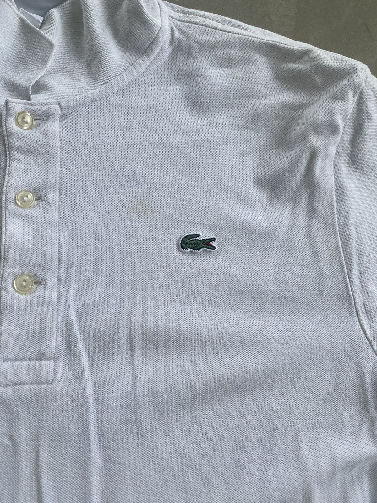 Lacoste × Vintage LACOSTE WHITE POLO TEE Size US M / EU 48-50 / 2 - 2 Thumbnail