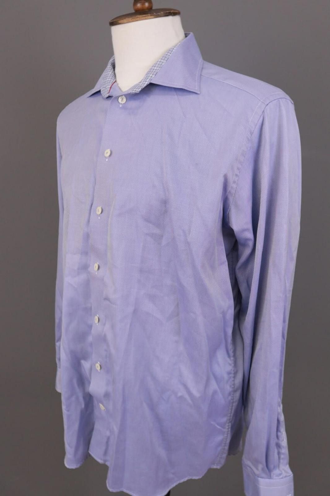 Eton Eton Contemporary Fit Blue Check Shirt Size 43 / 17 Size US M / EU 48-50 / 2 - 7 Thumbnail