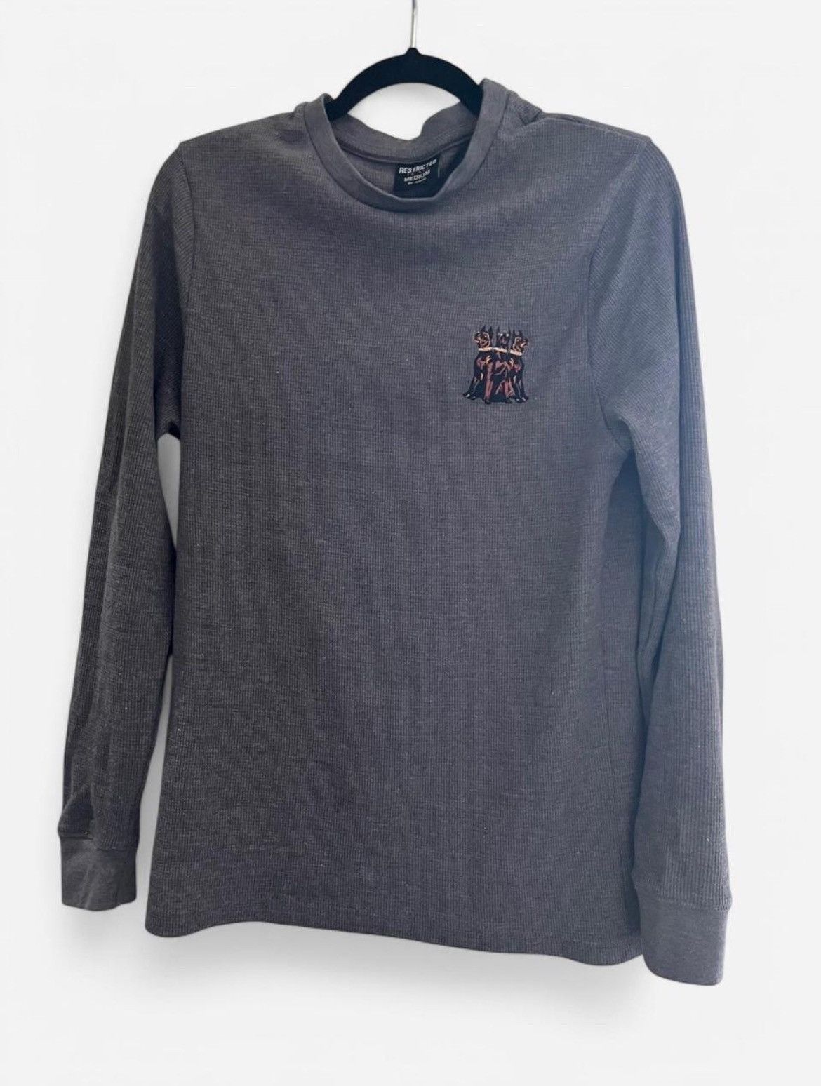 Japanese Brand × Vintage Grey long sleeve waffle knit with embroidery Size US M / EU 48-50 / 2 - 1 Thumbnail